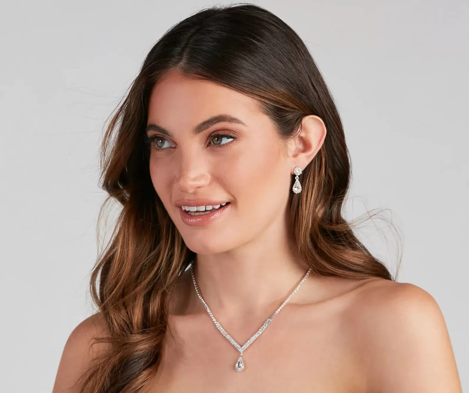 Windsor Necklaces & Chokers | Accessories*Elegant Style Rhinestone Necklace And Earrings Set