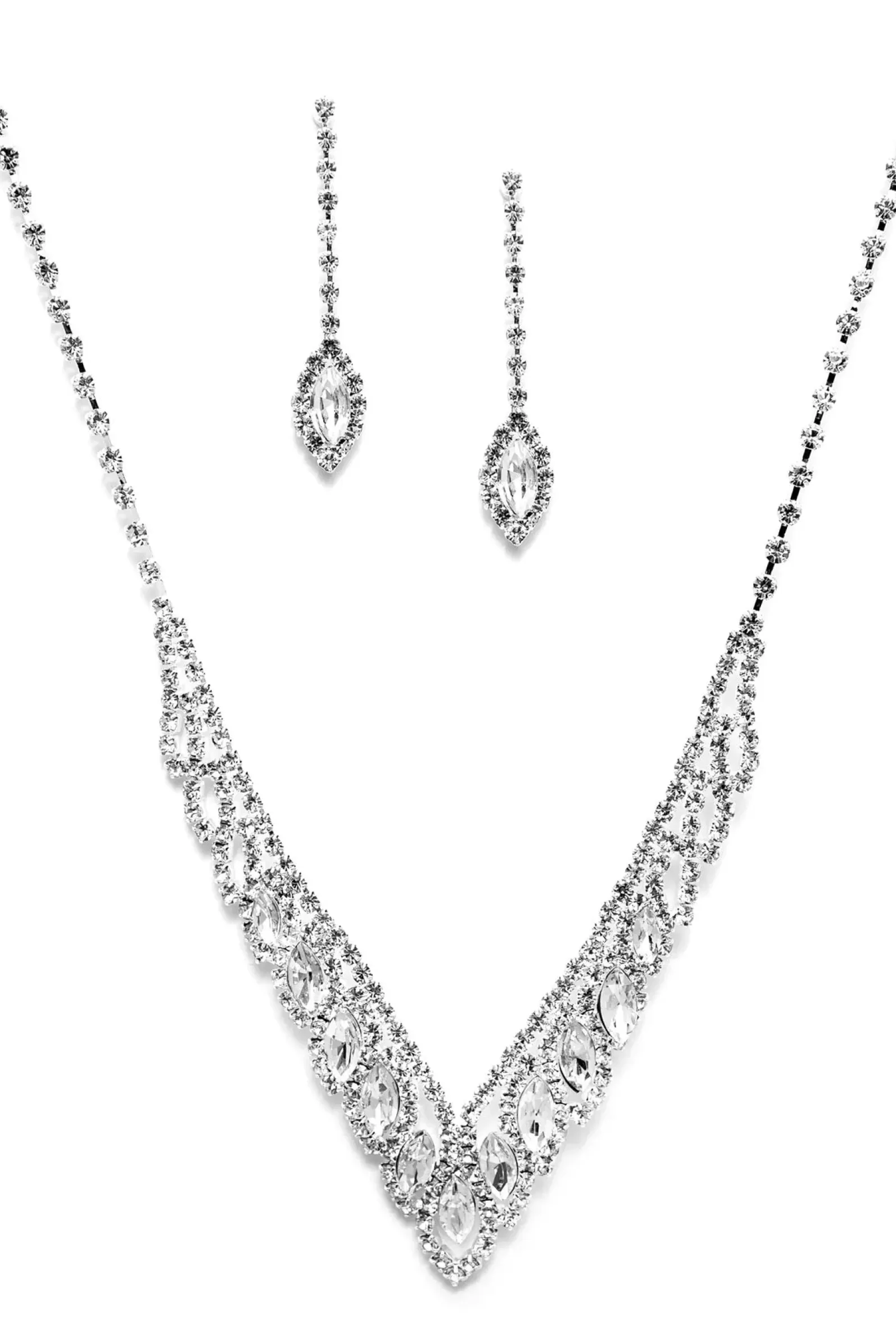 Windsor Nye Outfits | Necklaces & Chokers*Elegant Tear Drop Rhinestone Set