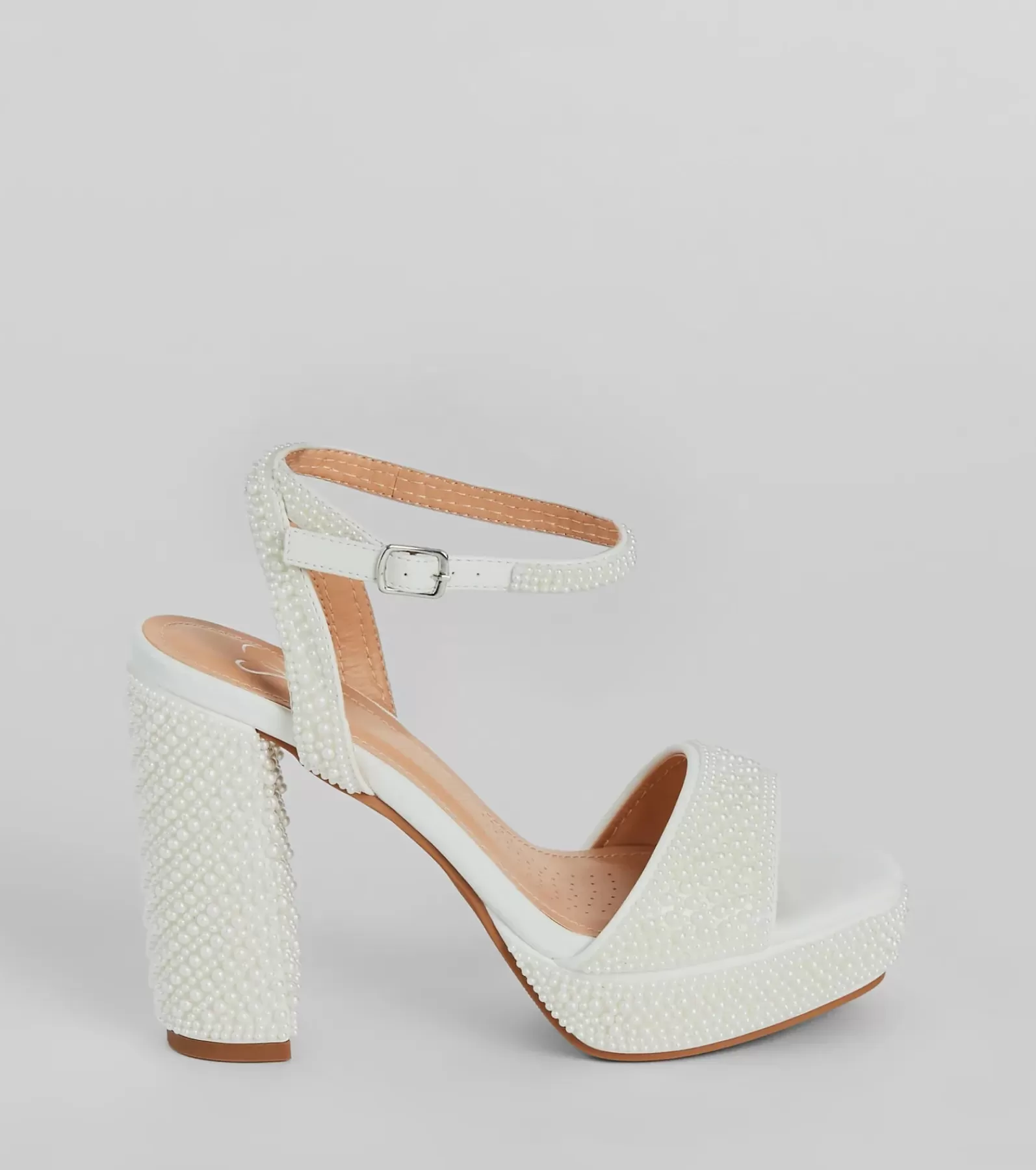Windsor High Heels | Platform Shoes*Elite Glam Faux Pearl Platform Block Heels