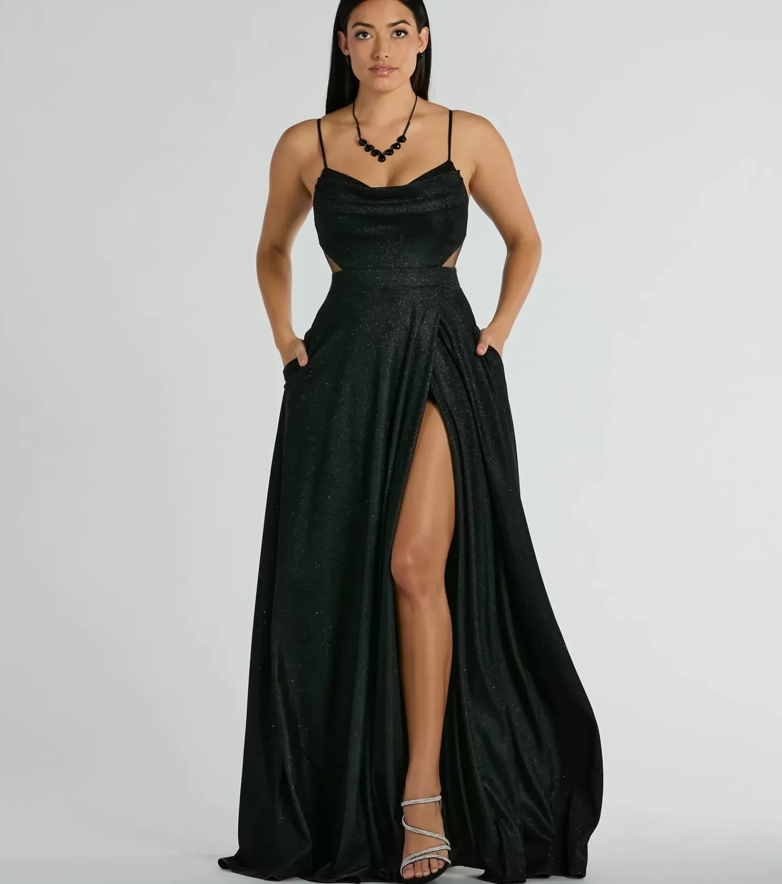 Windsor Ball Gowns*Emmeline Glitter Woven A-Line Formal Dress