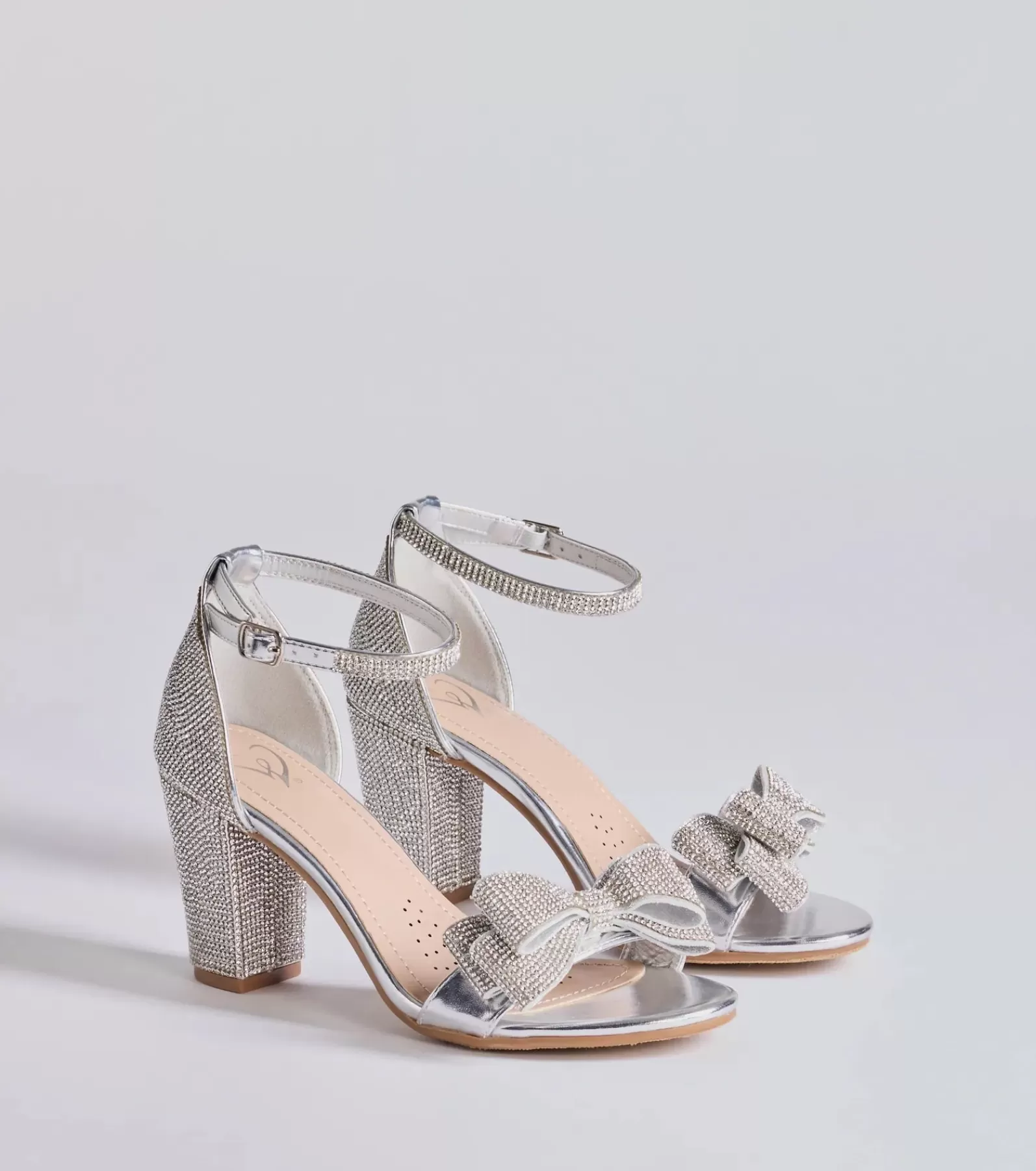 Windsor Sandals | Heels*Endless Glam Rhinestone Bow Block Heels