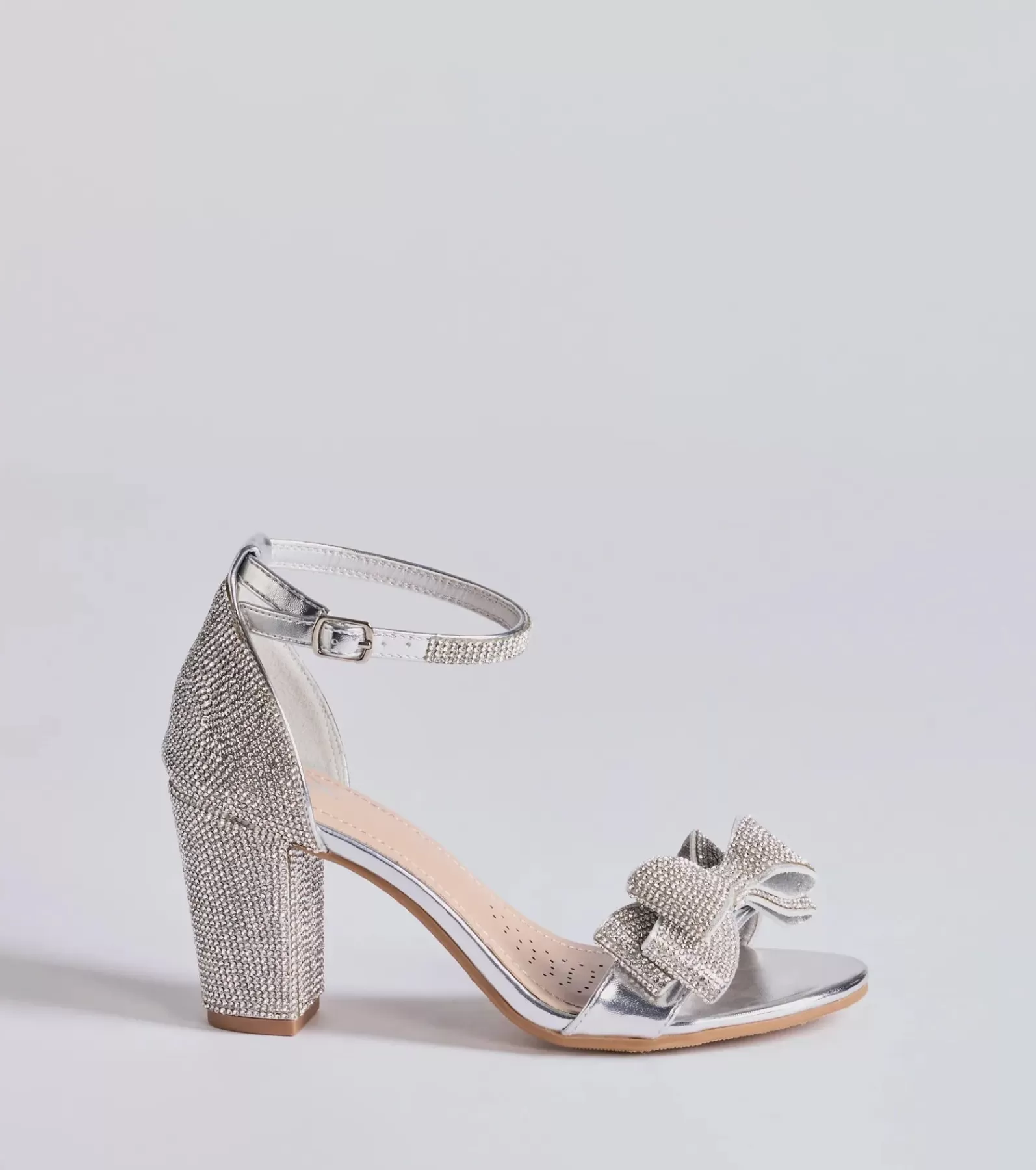Windsor Sandals | Heels*Endless Glam Rhinestone Bow Block Heels