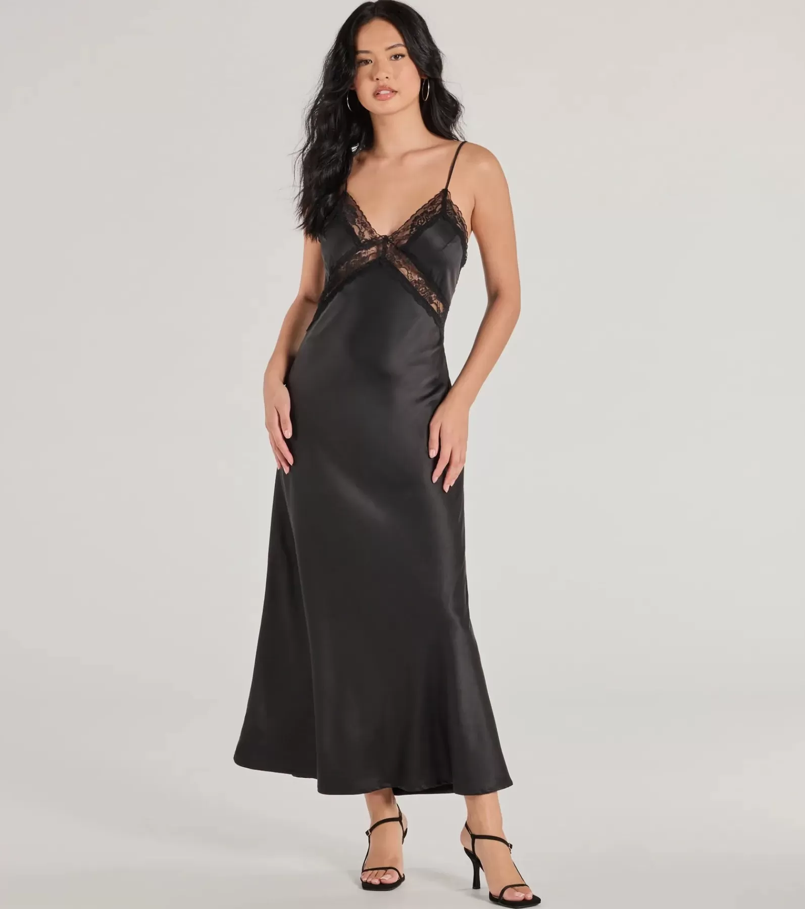 Windsor Rehearsal | Bridal Shower*Ethereal Beauty Satin And Lace Long Slip Dress