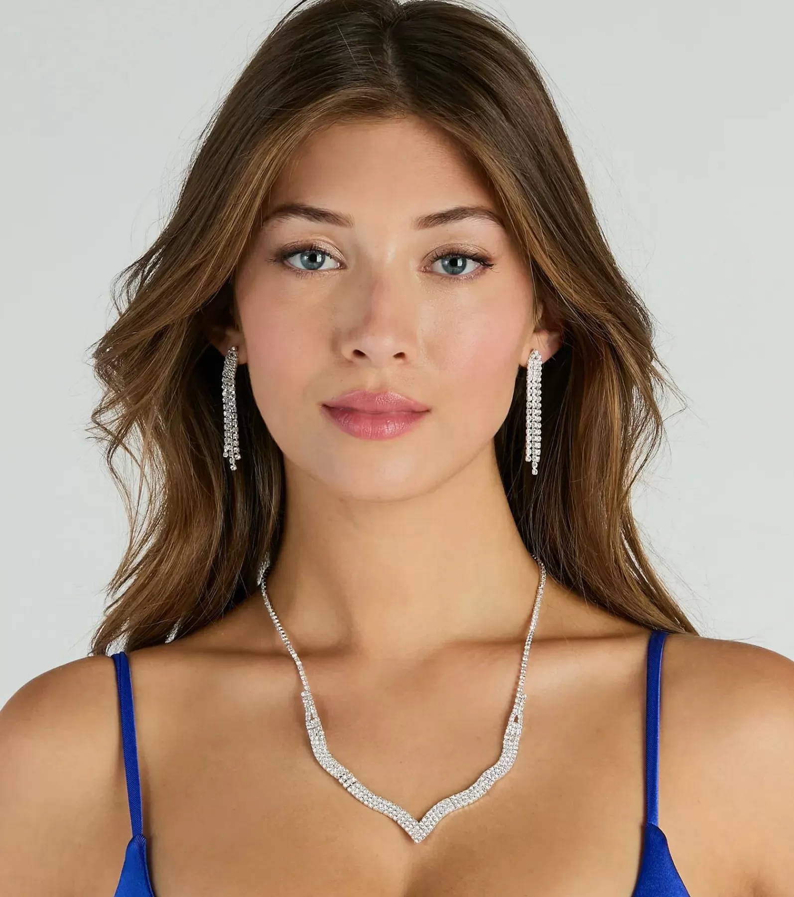 Windsor Necklaces & Chokers | Accessories*Ever So Luxe Rhinestone Fringe Necklace And Earrings Set