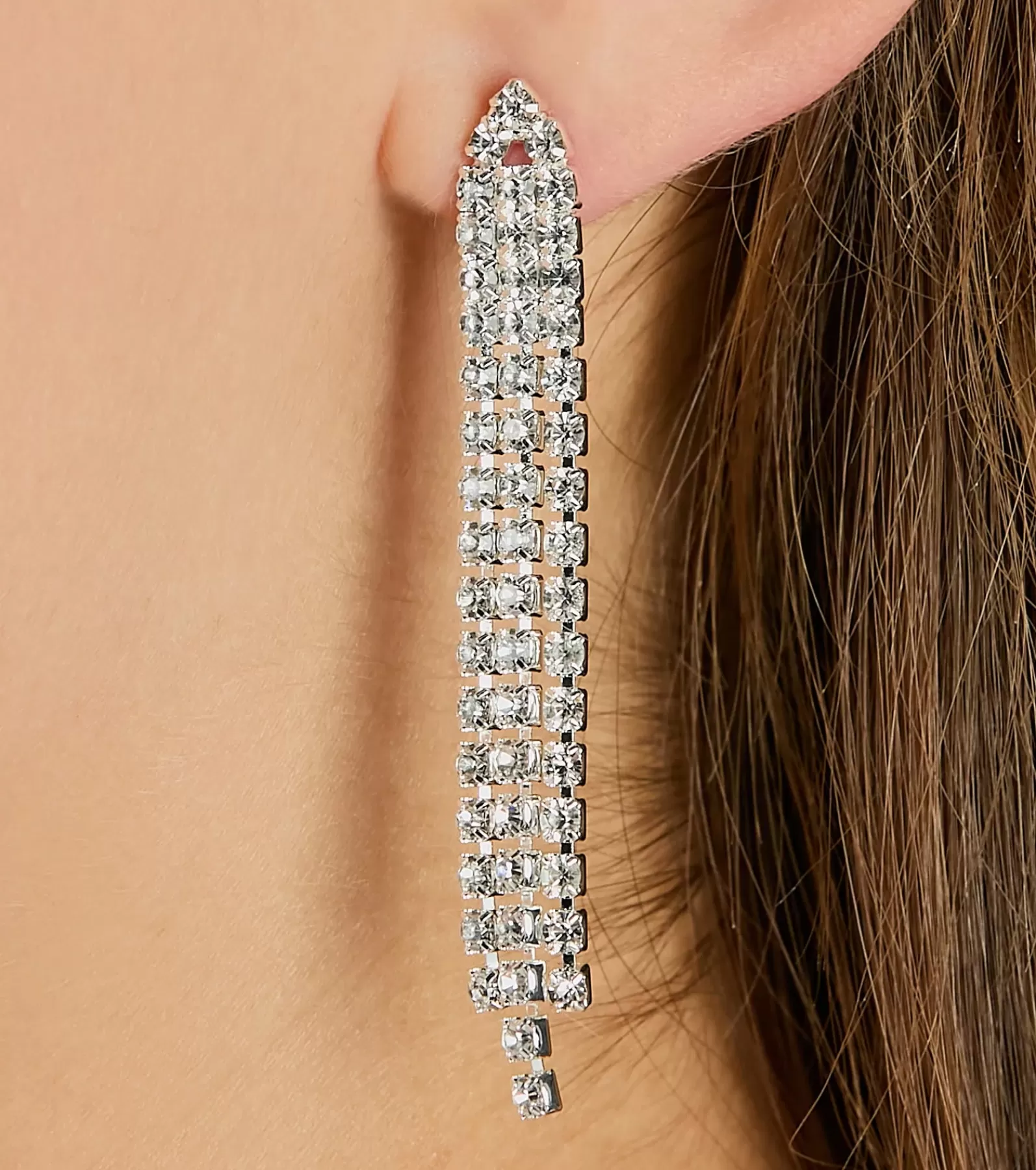 Windsor Necklaces & Chokers | Accessories*Ever So Luxe Rhinestone Fringe Necklace And Earrings Set