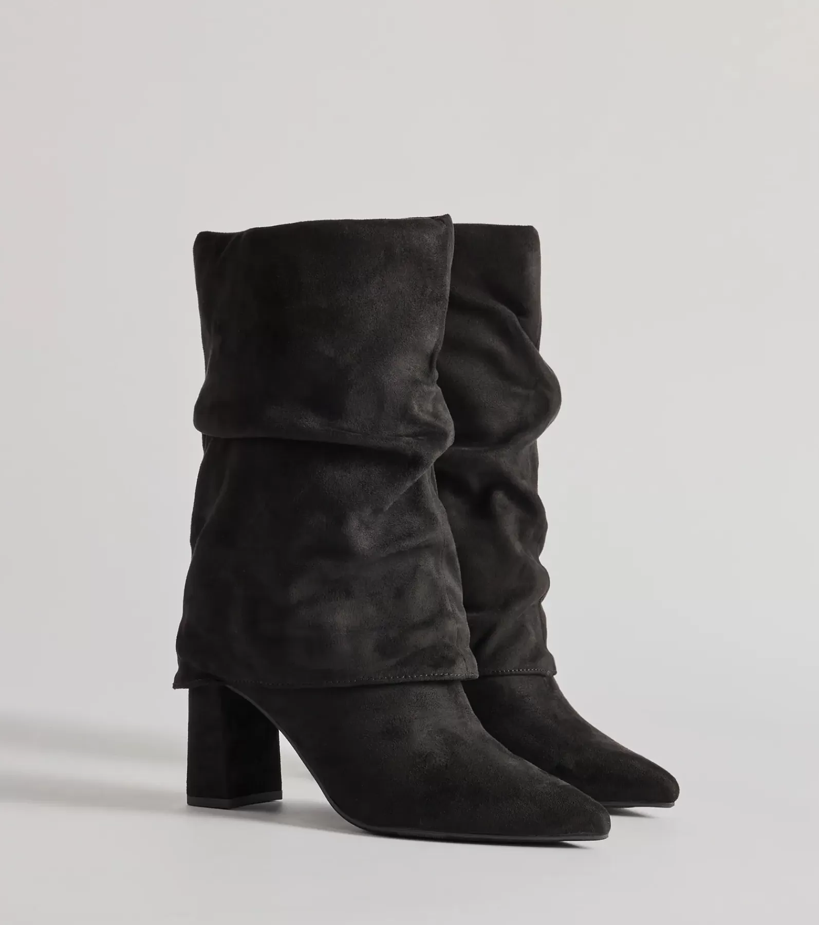 Windsor Boots & Booties*Fab Faux Suede Fold-Over Mid-Calf Boots