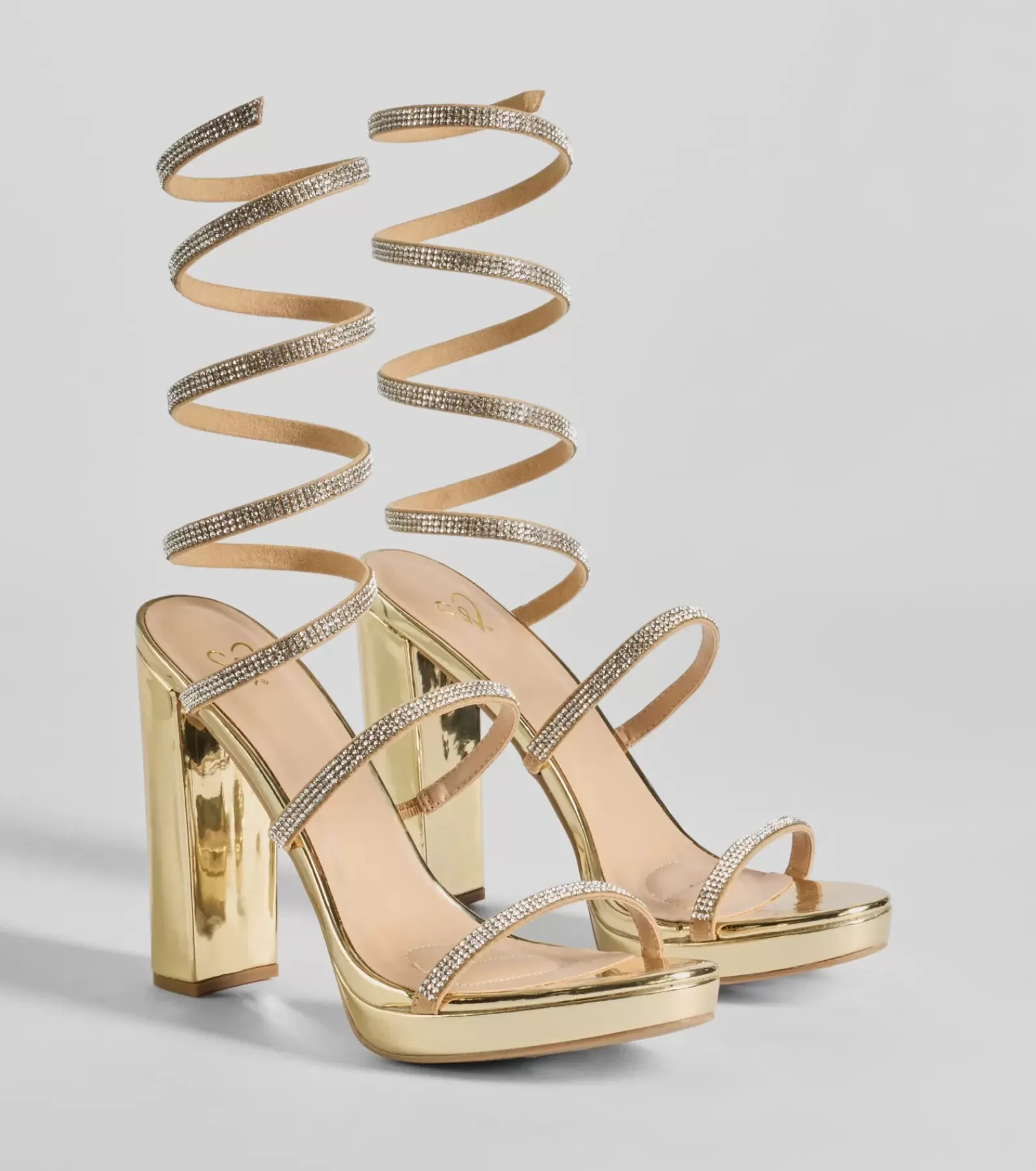 Windsor Platform Shoes | Shoes*Fabulous Night Rhinestone Spiral Platform Heels