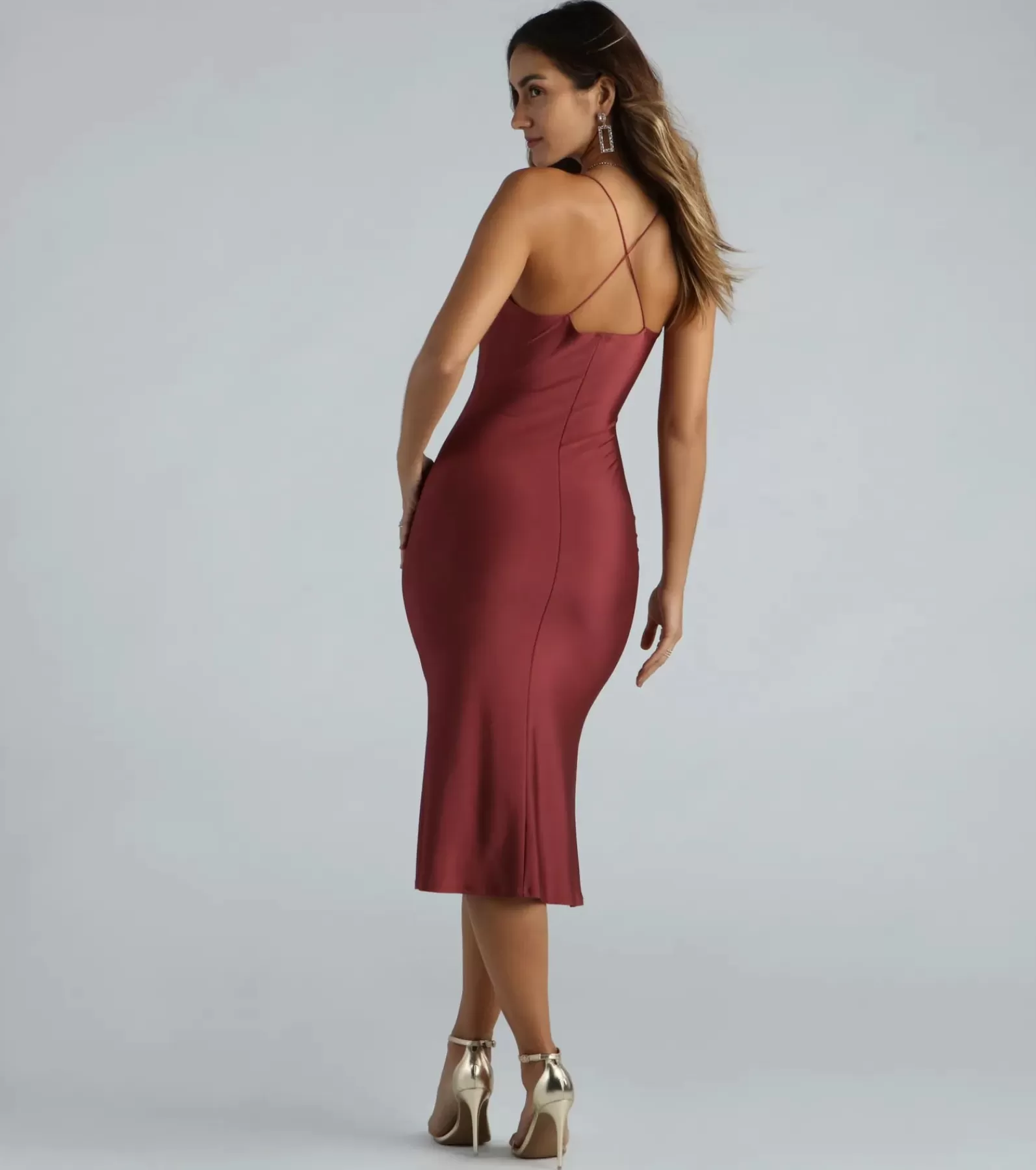 Windsor Satin Nye Dresses | Nye Outfits*Flatter Me Satin-Knit Midi Dress