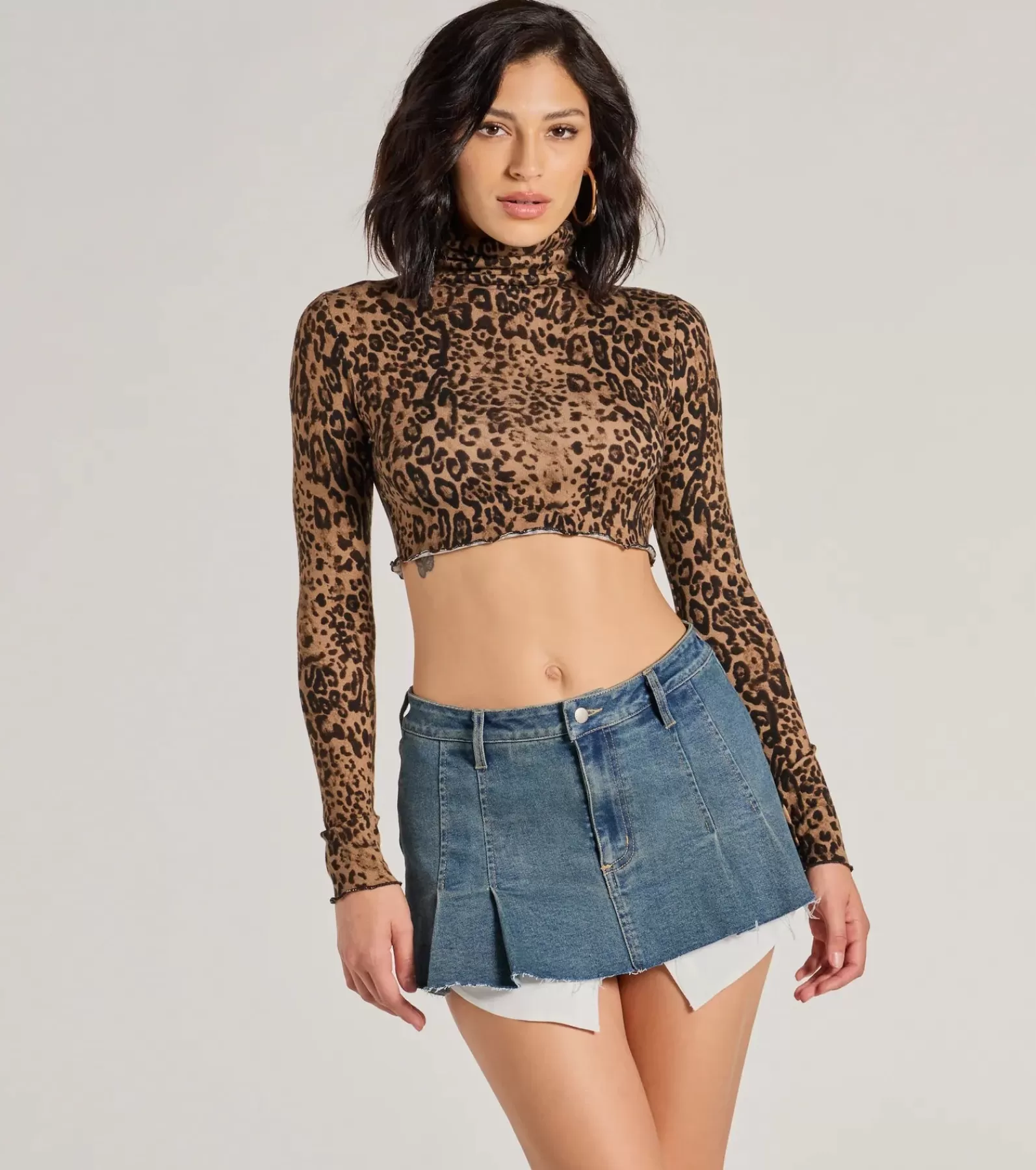 Windsor Jean Shorts | Shorts*Flirty Pick Mid-Rise Pleated Denim Skort