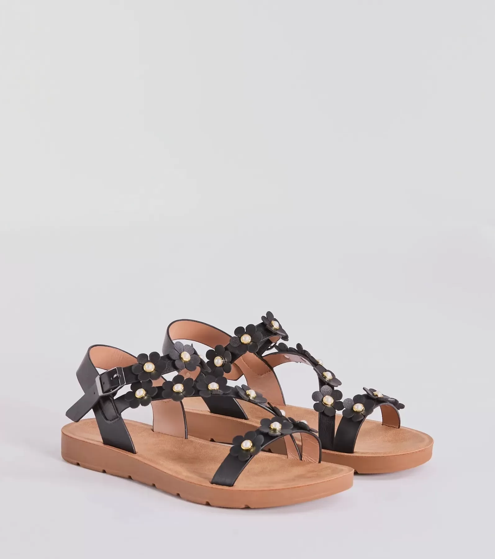 Windsor Sandals*Floral Cutie Strappy Faux Leather Sandals