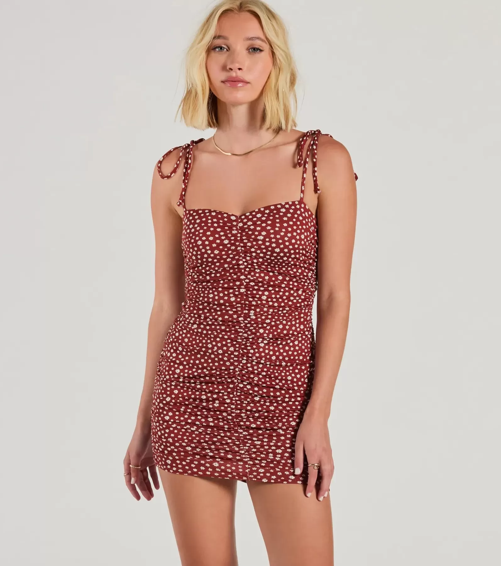 Windsor Sundresses | Casual Dresses*Fun And Games Tie Strap Bodycon Floral Mini Dress