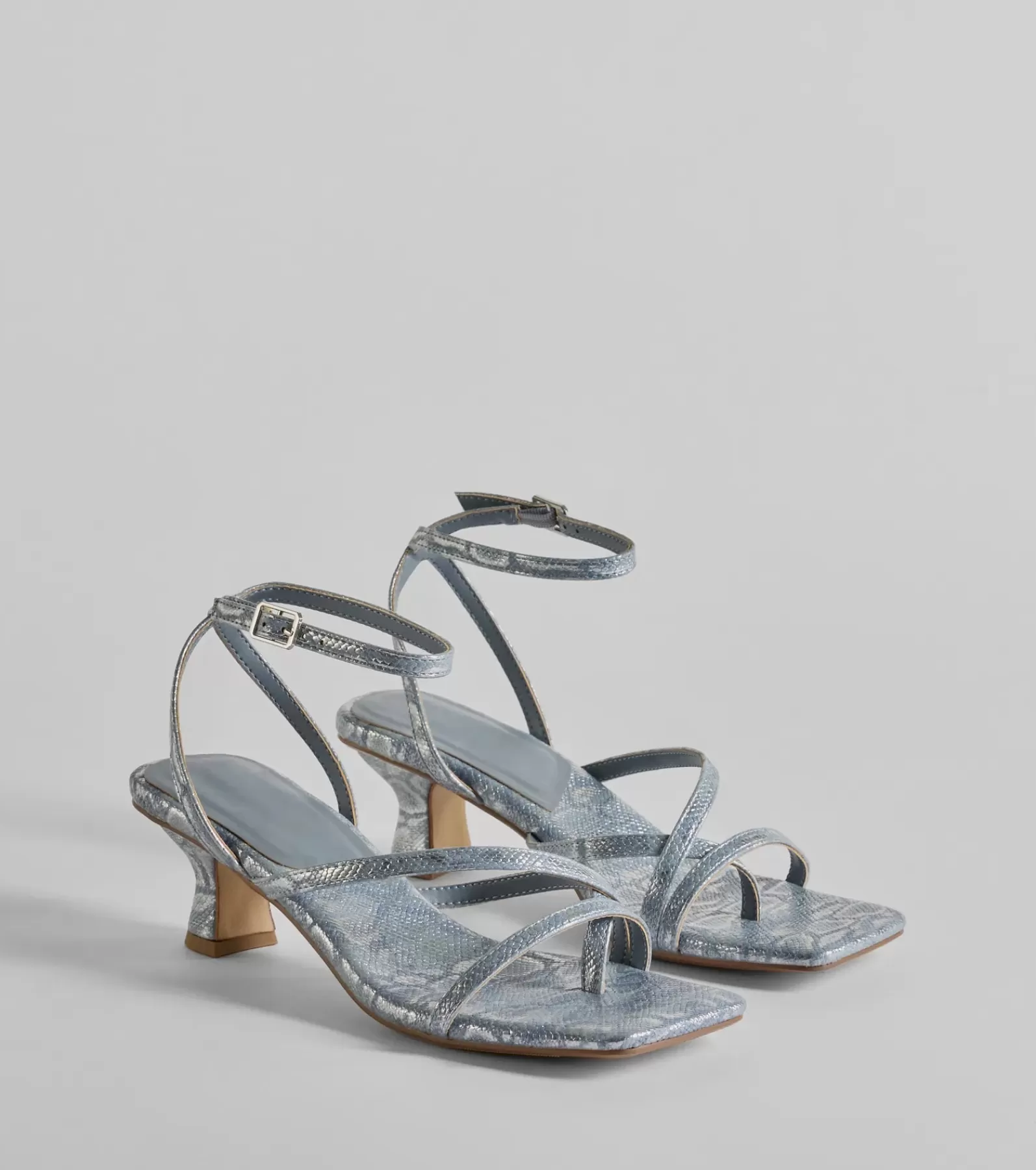Windsor Sandals | Heels*Glam Attitude Metallic Snake Print Kitten Heels