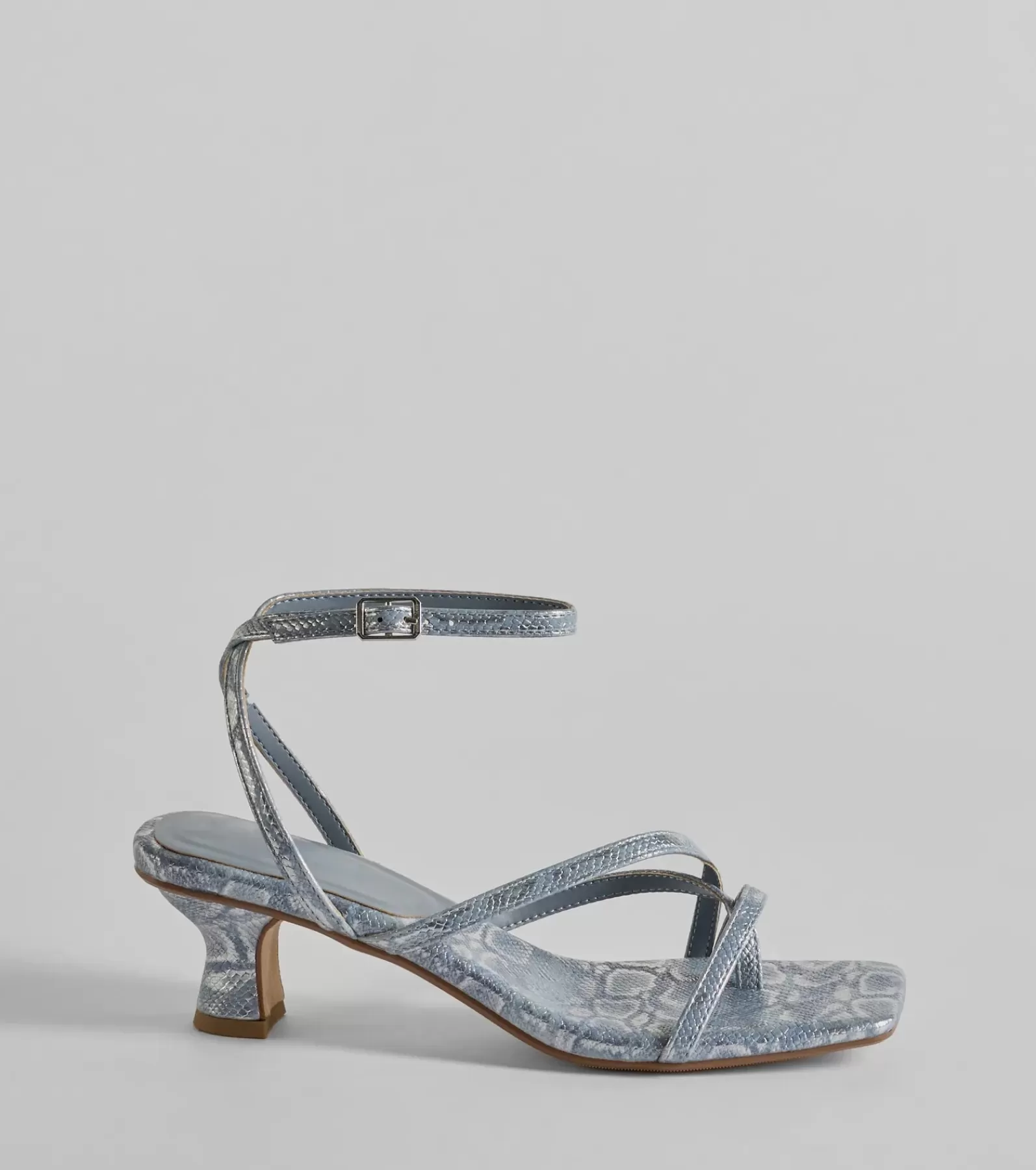 Windsor Sandals | Heels*Glam Attitude Metallic Snake Print Kitten Heels
