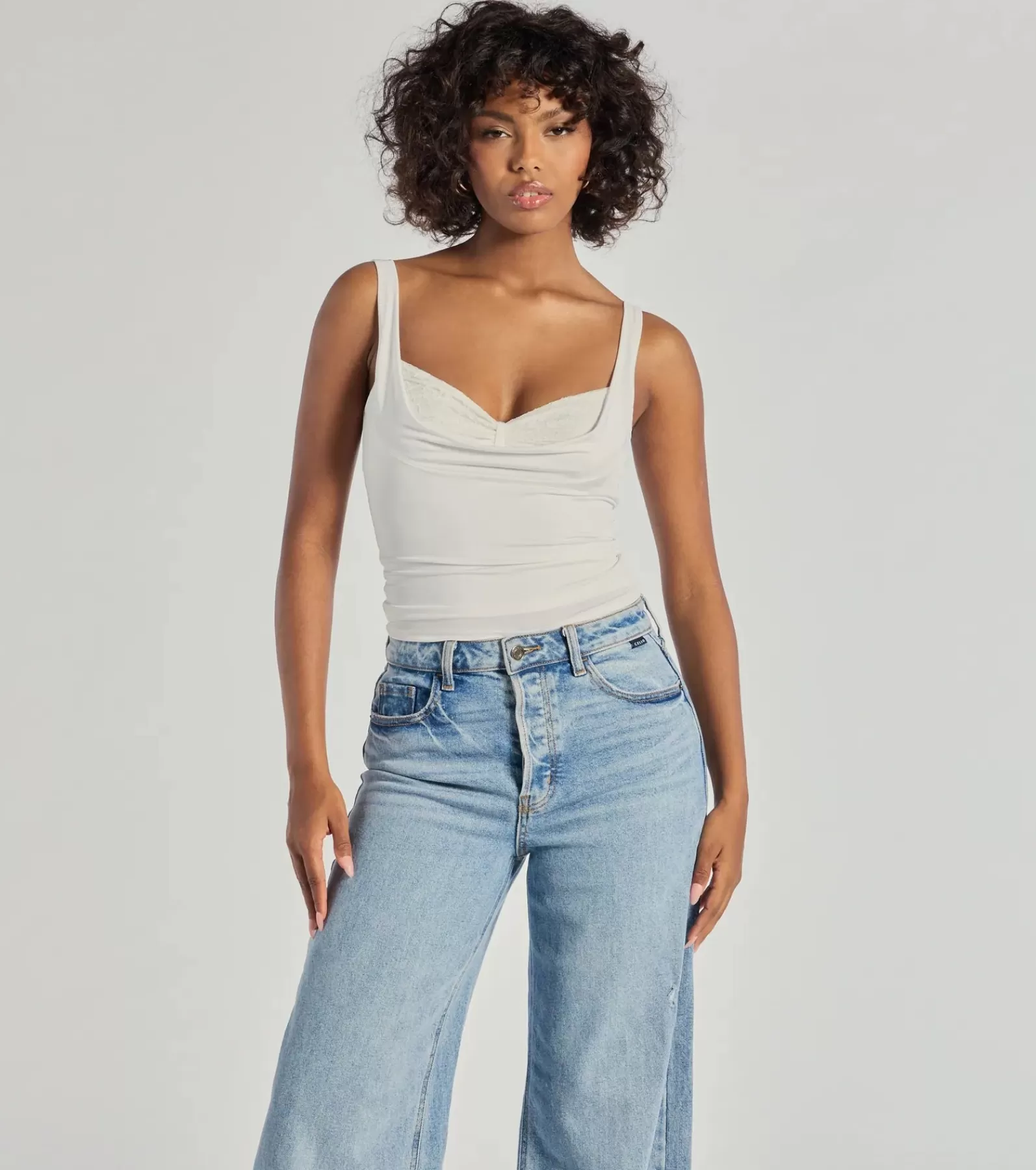 Windsor Basic Tops | Crop Tops*Glam Flair Sleeveless Cowl Neck Top
