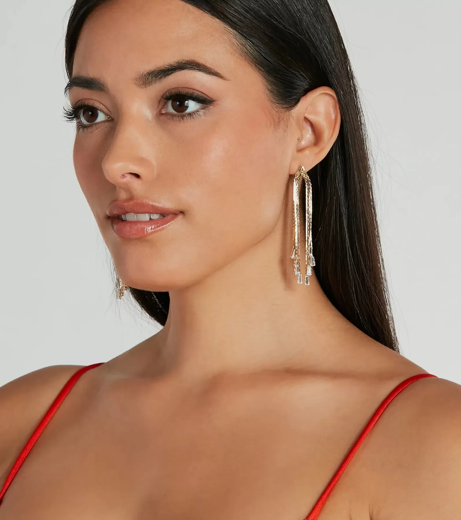 Windsor Earrings*Glam Icon Rhinestone Snake Chain Earrings
