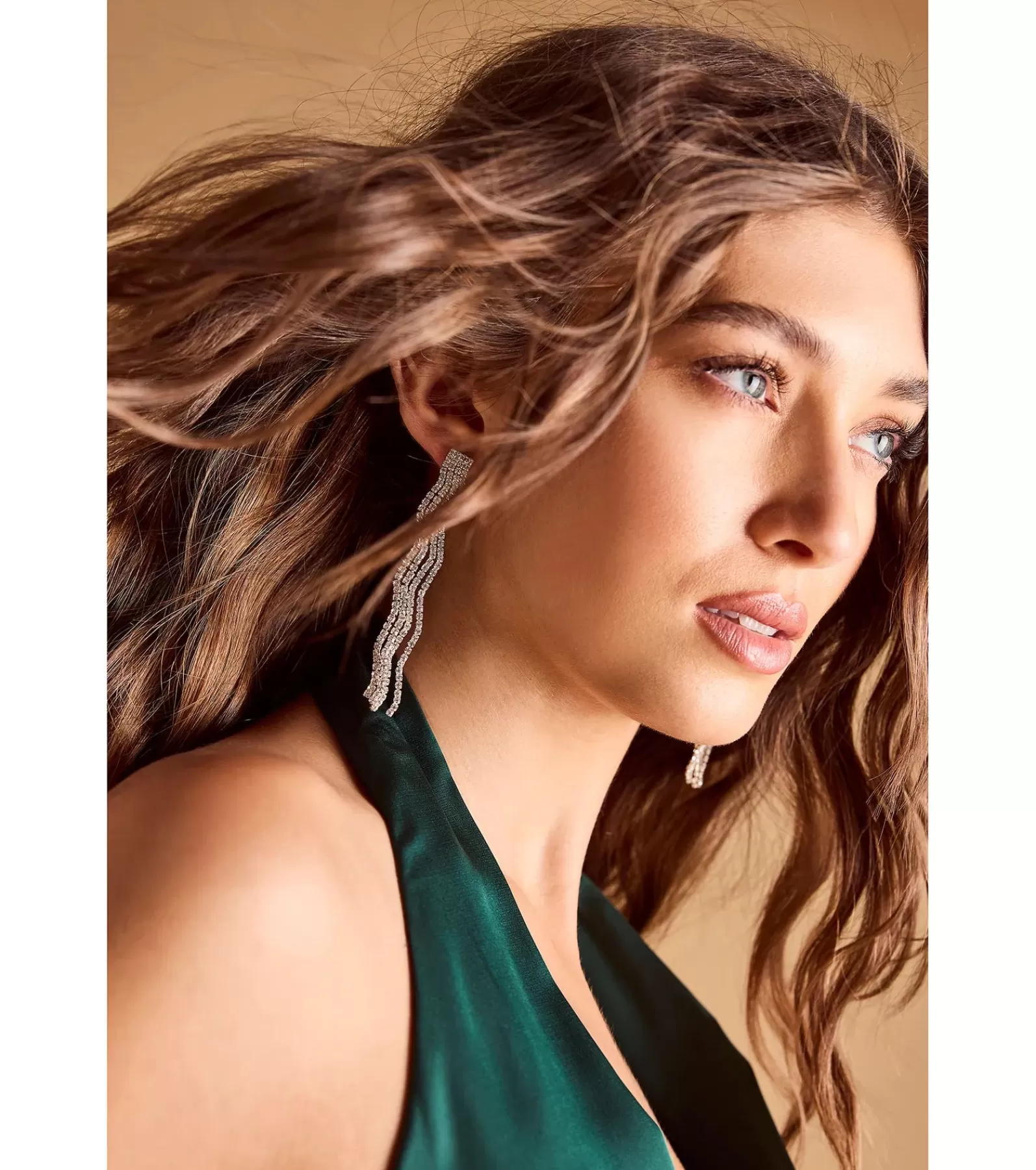 Windsor Earrings | Accessories*Glam Moment Wavy Rhinestone Fringe Earrings