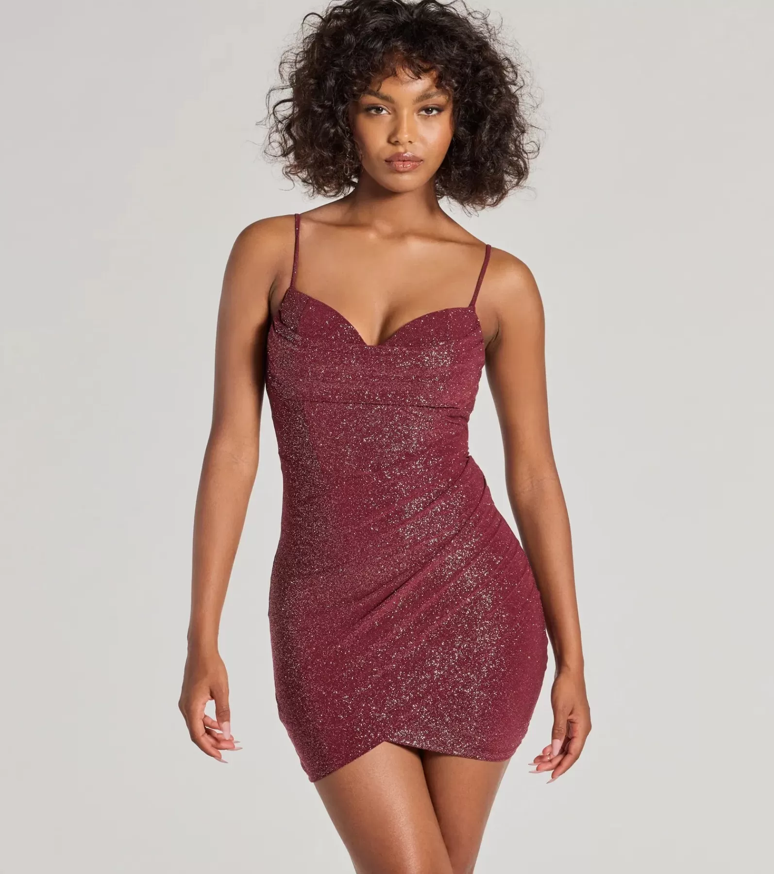 Windsor Glitter Nye Dresses | Club Dresses*Glam Nights Sweetheart Glitter Mini Dress