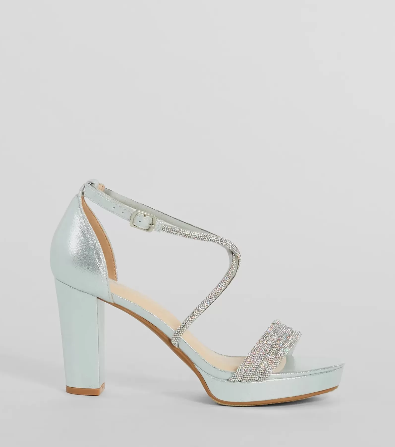 Windsor High Heels | Platform Shoes*Gloss Up Glitter Rhinestone Platform Block Heels