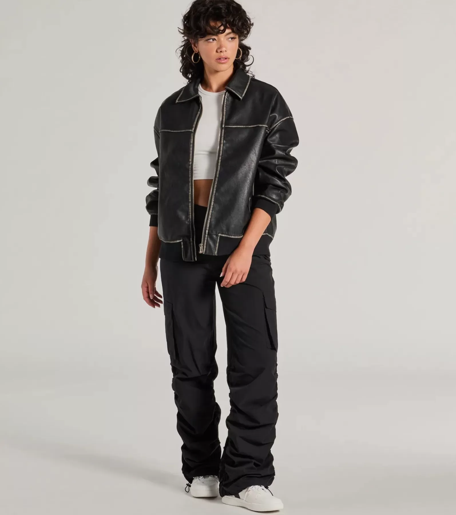 Windsor Black Pants | Cargo Pants*Good Vibes Era Mid-Rise Twill Cargo Pants