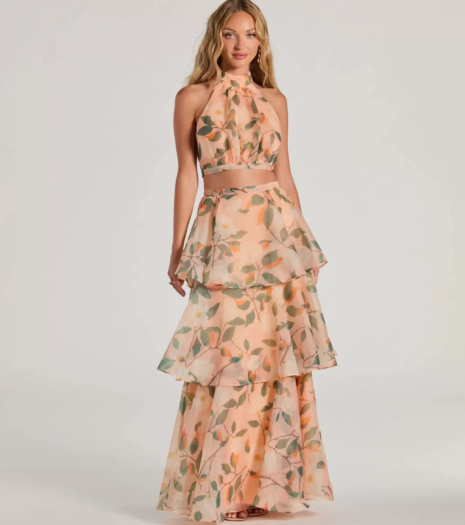 Windsor All Matching Sets | Skirts & Skorts*Gorgeous Perfection Ruffled Floral Chiffon Maxi Skirt