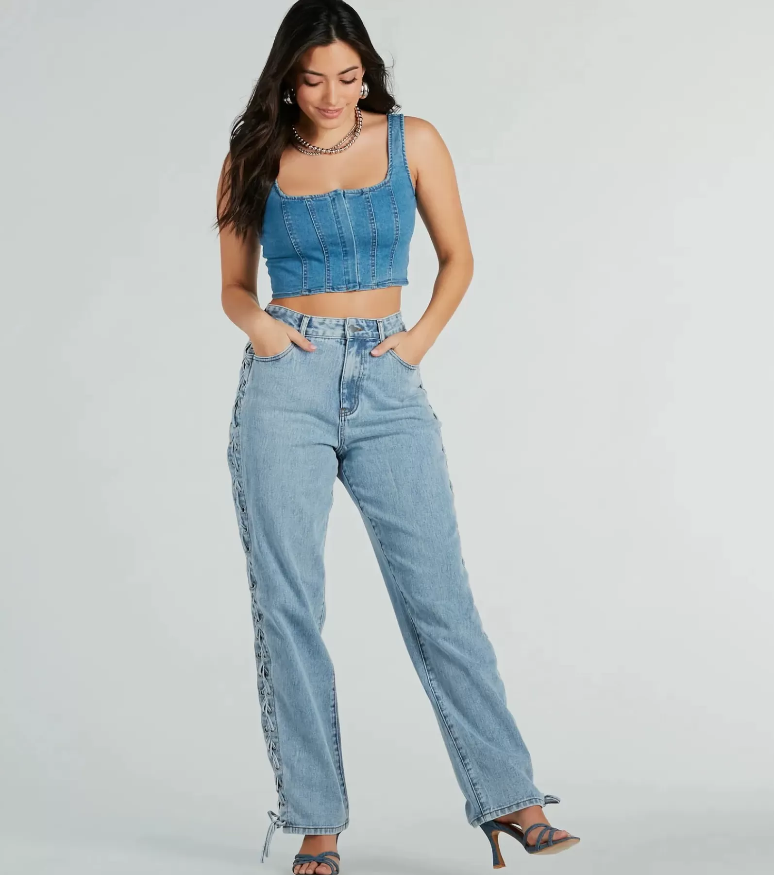Windsor Going-Out Tops | Corset & Bustier Tops*Got The Blues Sleeveless Corset Top