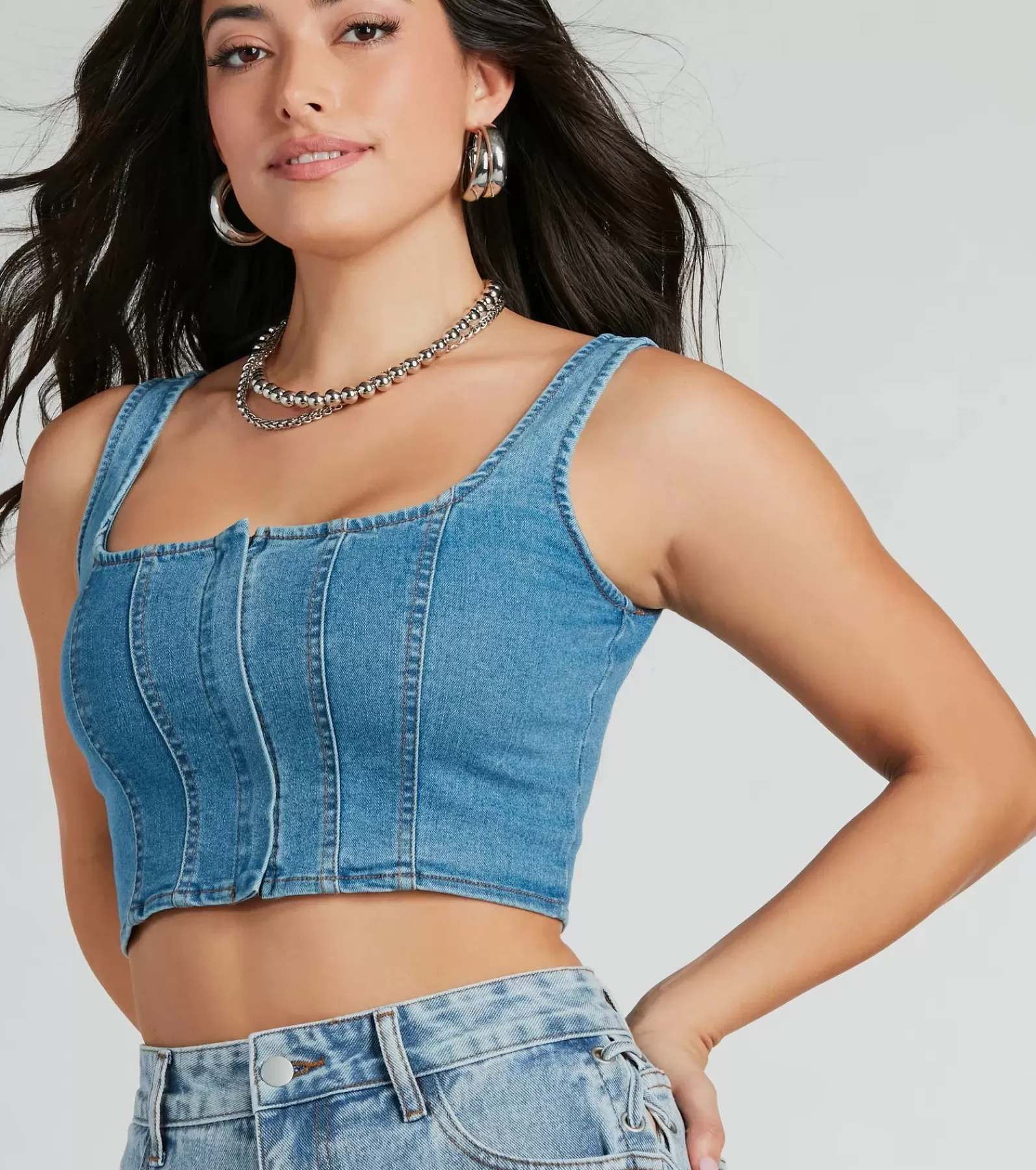 Windsor Going-Out Tops | Corset & Bustier Tops*Got The Blues Sleeveless Corset Top