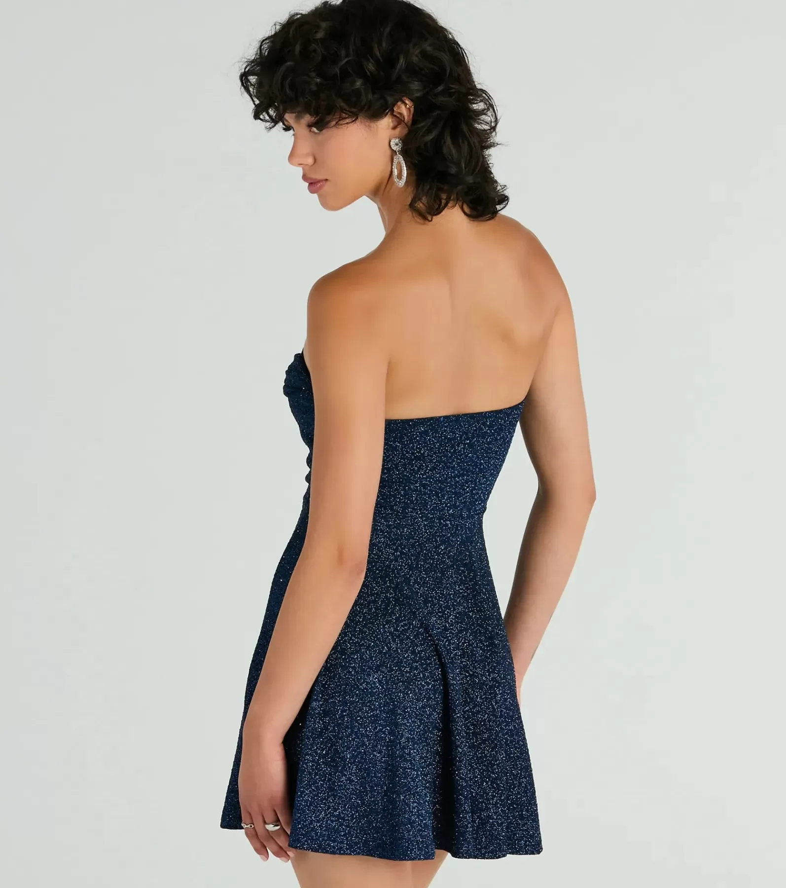 Windsor Skater Dresses*Got Ya Shimmering Strapless Glitter Skater Dress