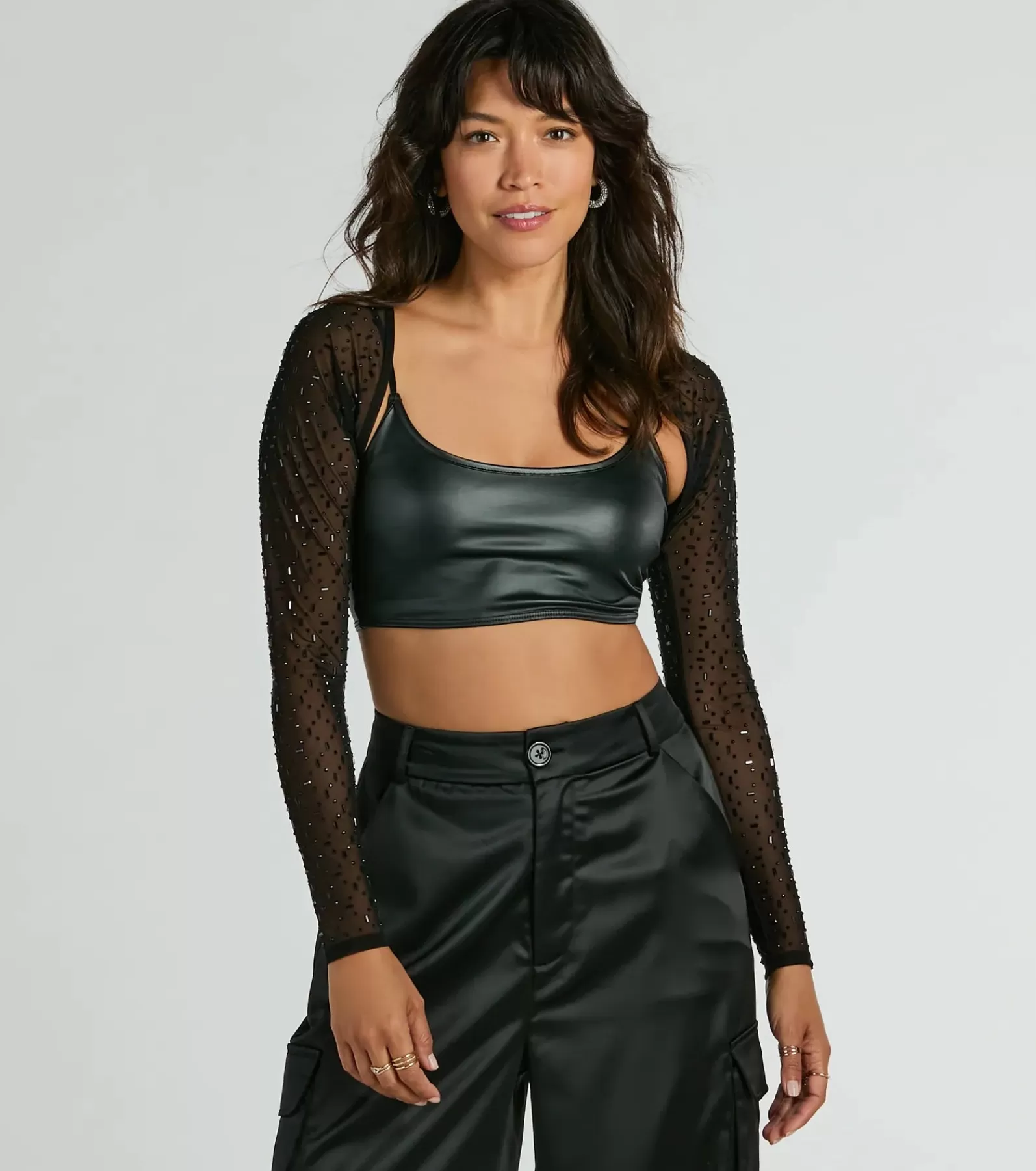 Windsor Scarves & Wraps | Boleros*Here To Shimmer Rhinestone Mesh Bolero