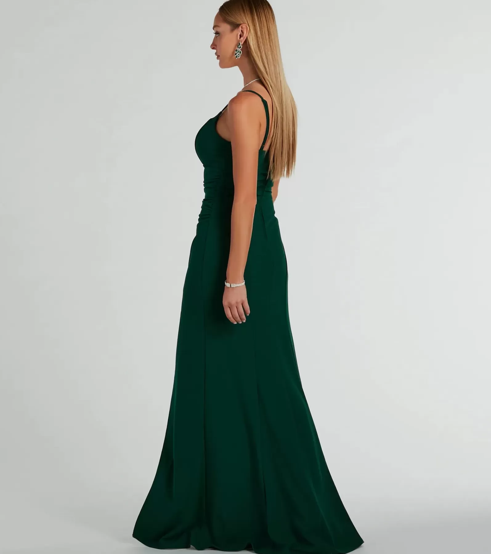 Windsor Green Bridesmaid Dresses | Black Bridesmaid Dresses*Hillary Sweetheart A-Line Crepe Formal Dress