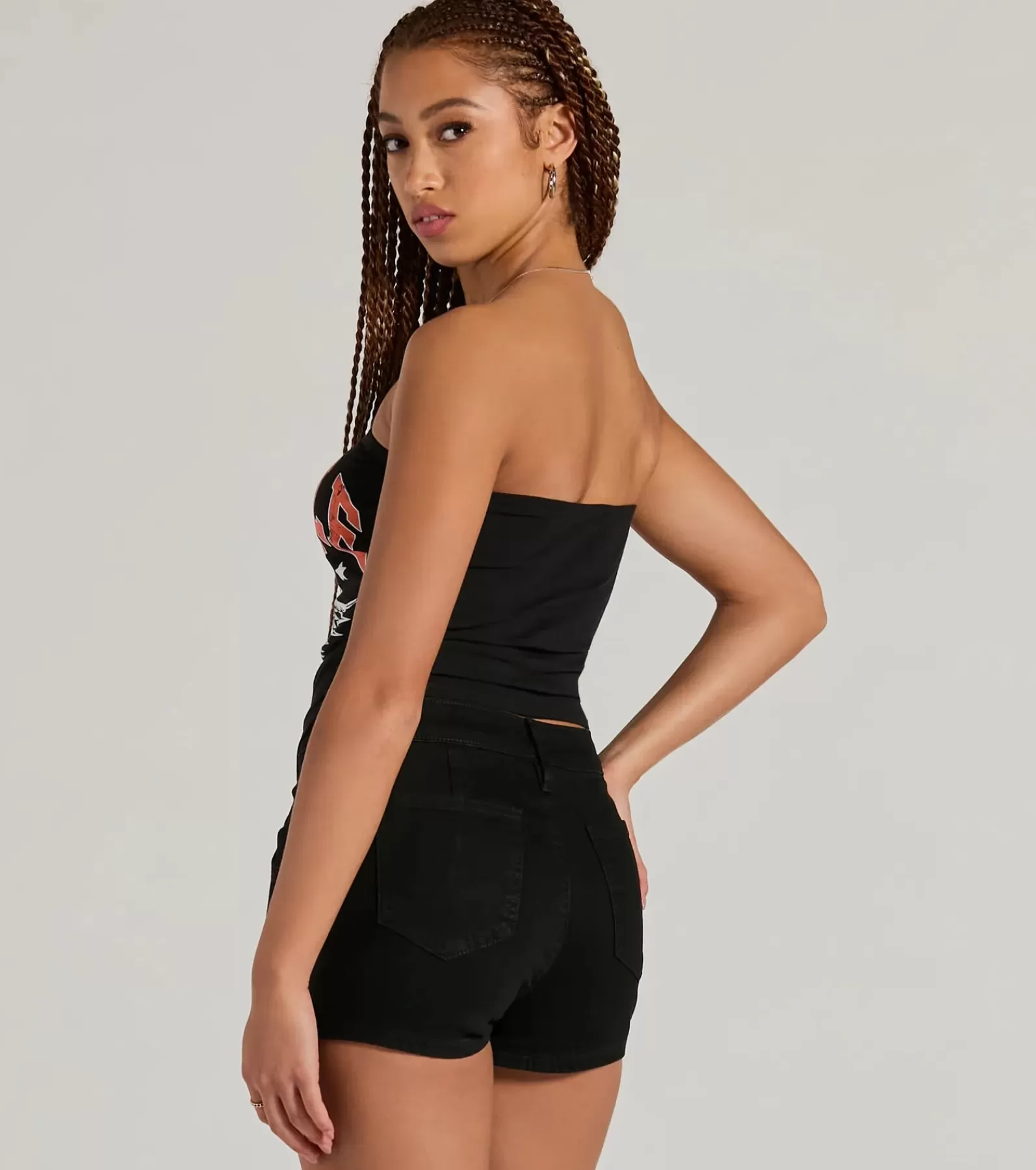 Windsor Going-Out Tops | Graphic Tees*Hustle Crew Strapless Tube Graphic Crop Top