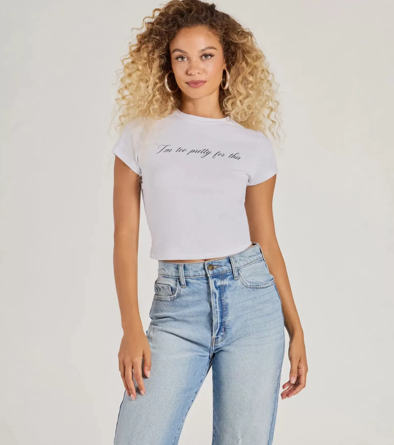 Windsor Graphic Tees | Short Sleeve Tops*I'm Too Pretty For This Crop Graphic Tee