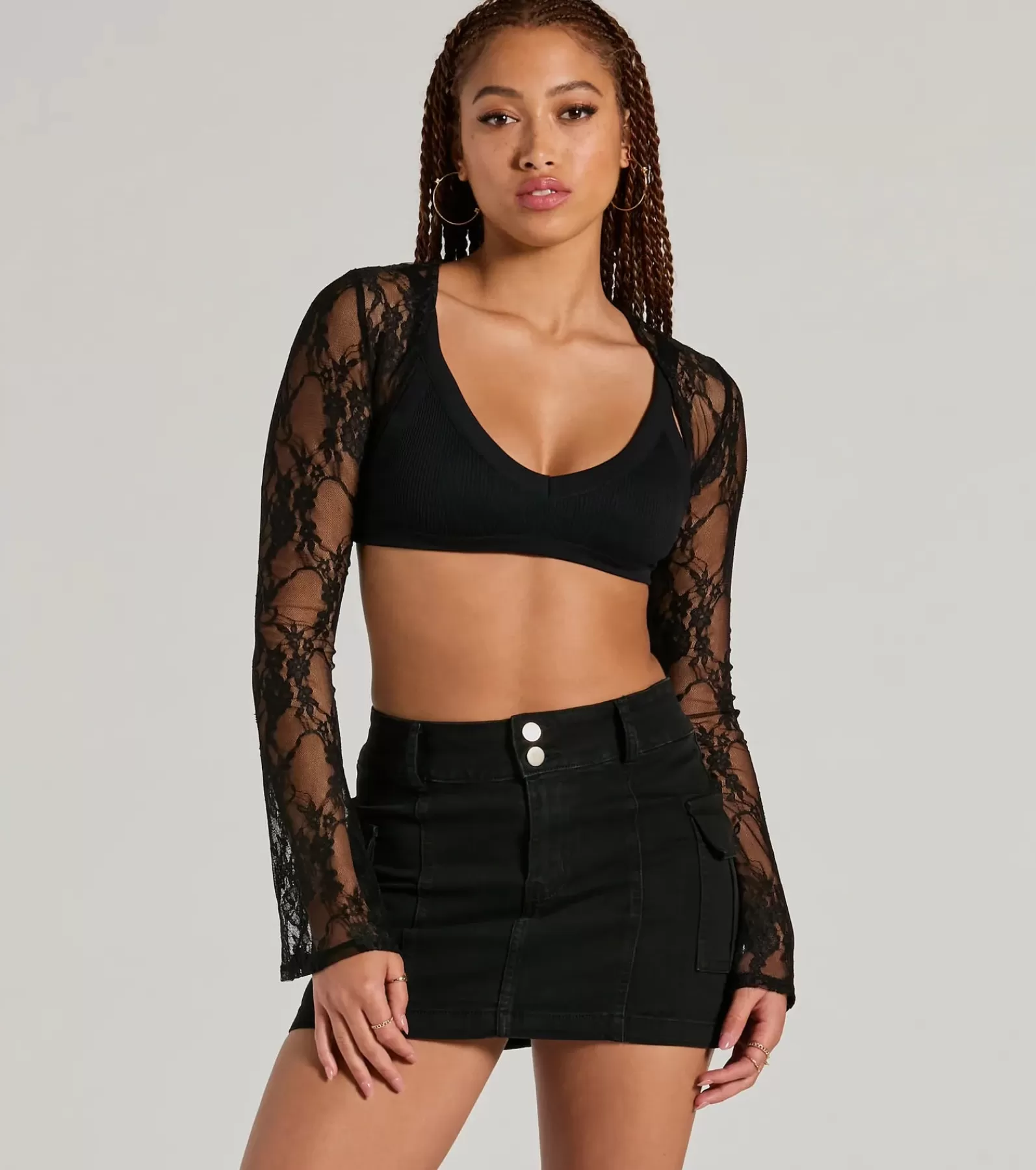 Windsor Scarves & Wraps | Boleros*In The Mood Long Sleeve Lace Bolero