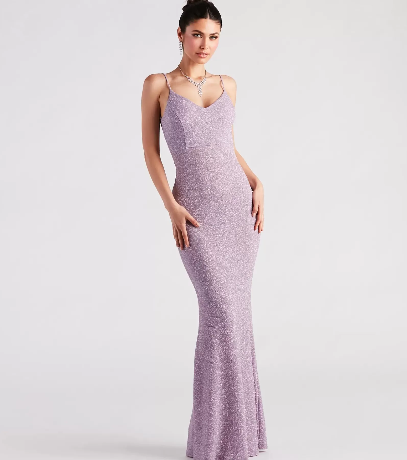 Windsor Green Bridesmaid Dresses | Maxi Holiday Dresses*Irene Formal Backless Glitter Mermaid Dress