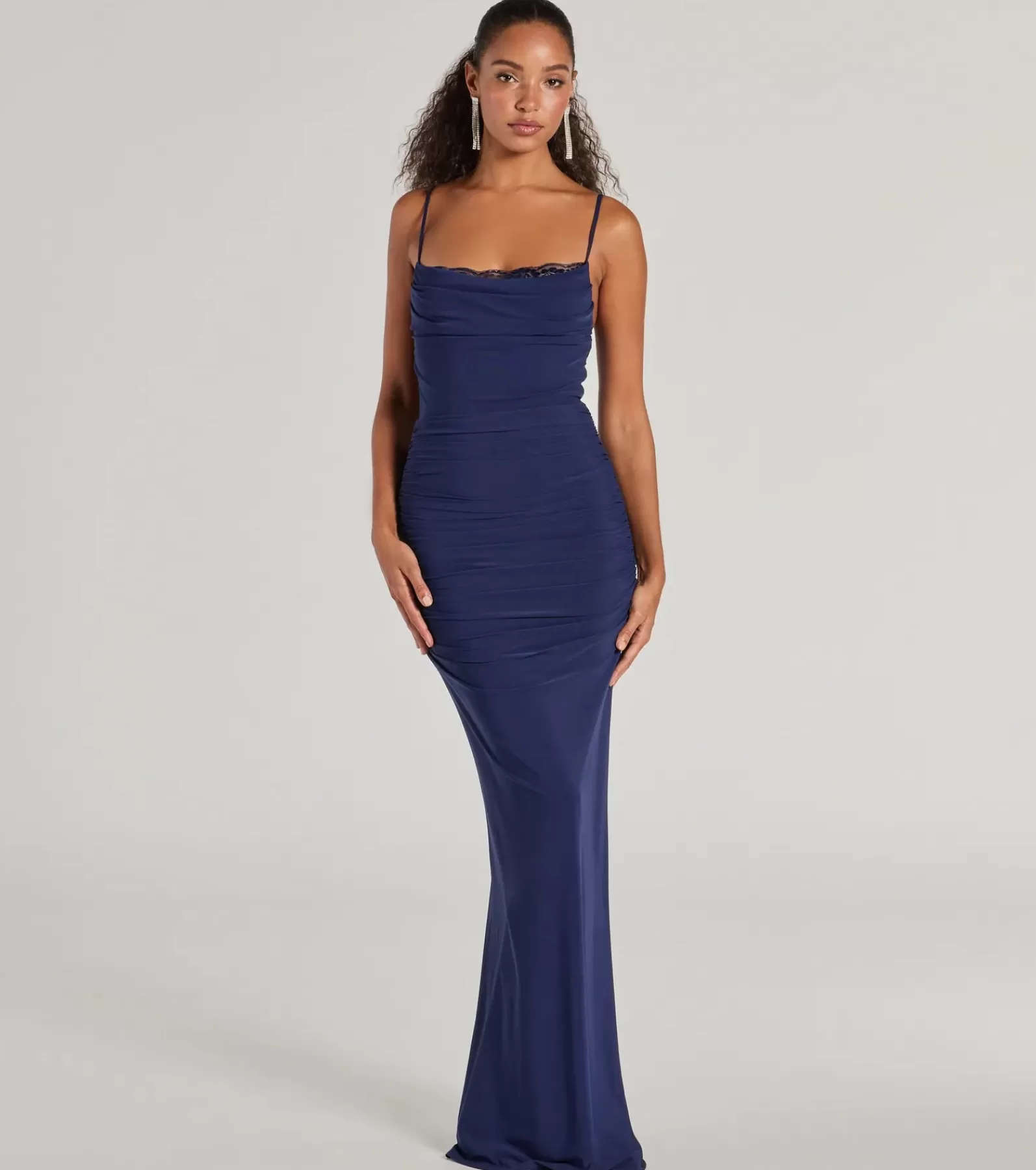 Windsor Wedding Outfits | Red Bridesmaid Dresses*Julane Cowl Neck Ruched Mermaid Dress