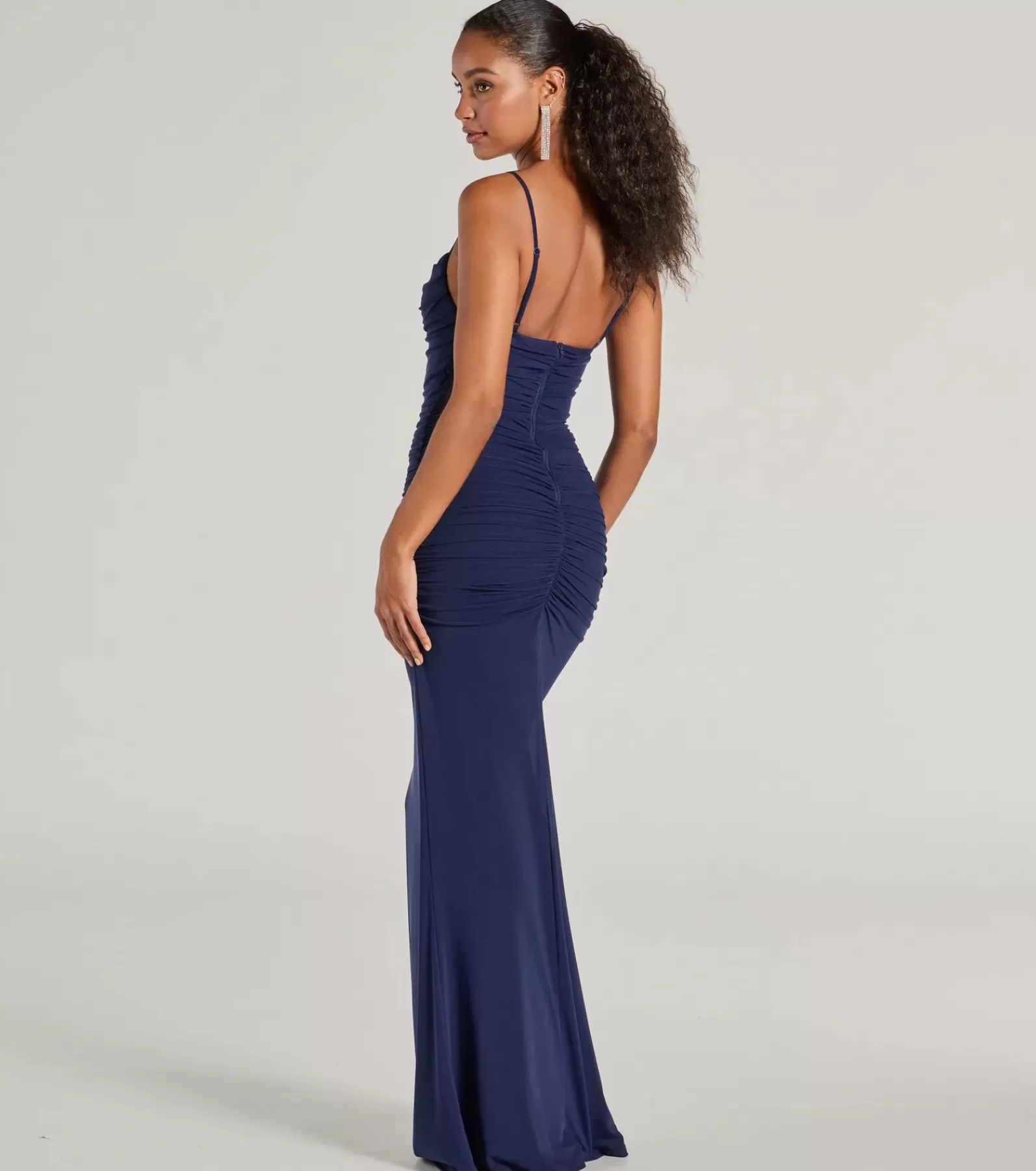 Windsor Wedding Outfits | Red Bridesmaid Dresses*Julane Cowl Neck Ruched Mermaid Dress