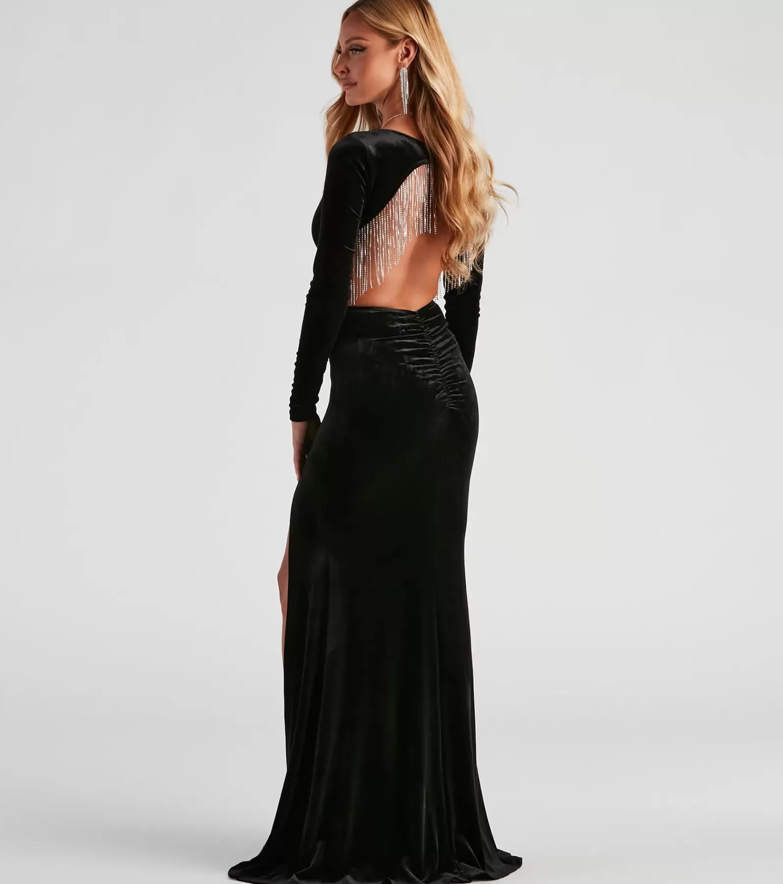 Windsor Black Nye Dresses | Nye Outfits*Julian Formal Velvet Rhinestone Trim Dress