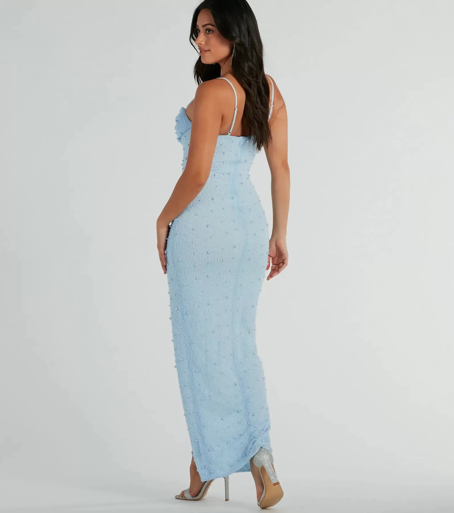 Windsor Rehearsal | Long Dresses*Klara Cowl Neck Faux Pearl Bead Slim Formal Dress