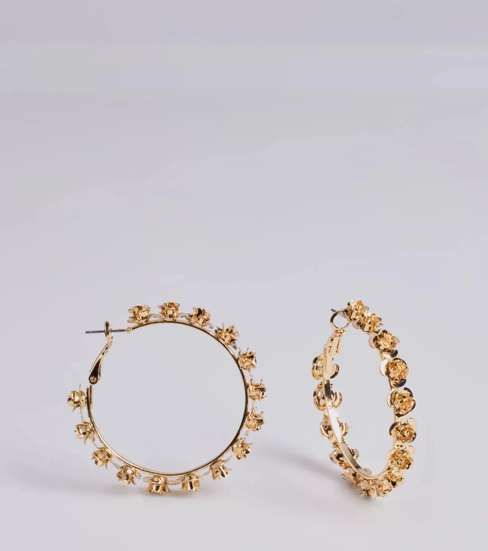 Windsor Earrings*Luxe Bloom Floral Trim Hoop Earrings