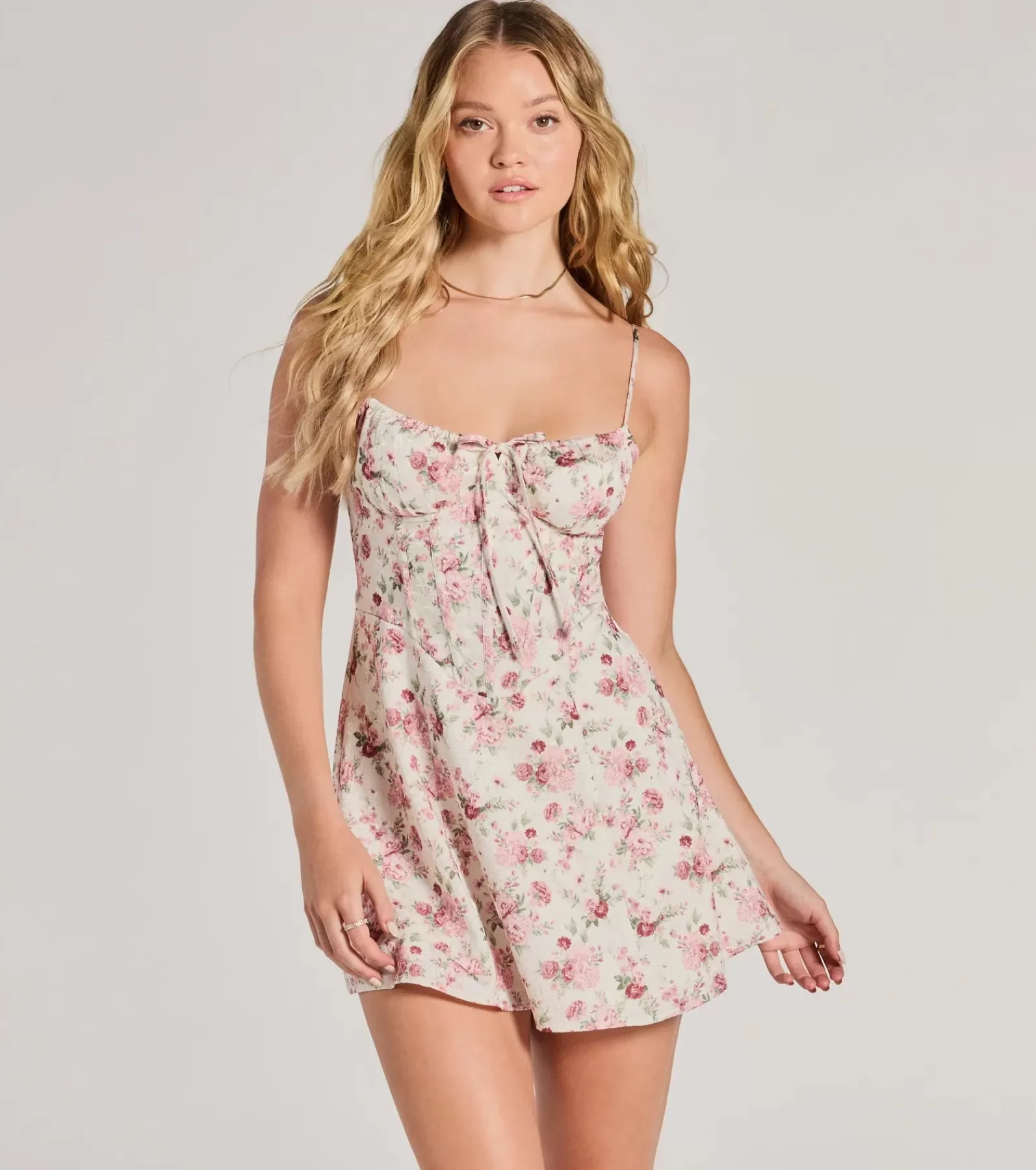 Windsor Skater Dresses | Sundresses*Marvelous Blooms Lace-Up Corset Floral Skater Dress