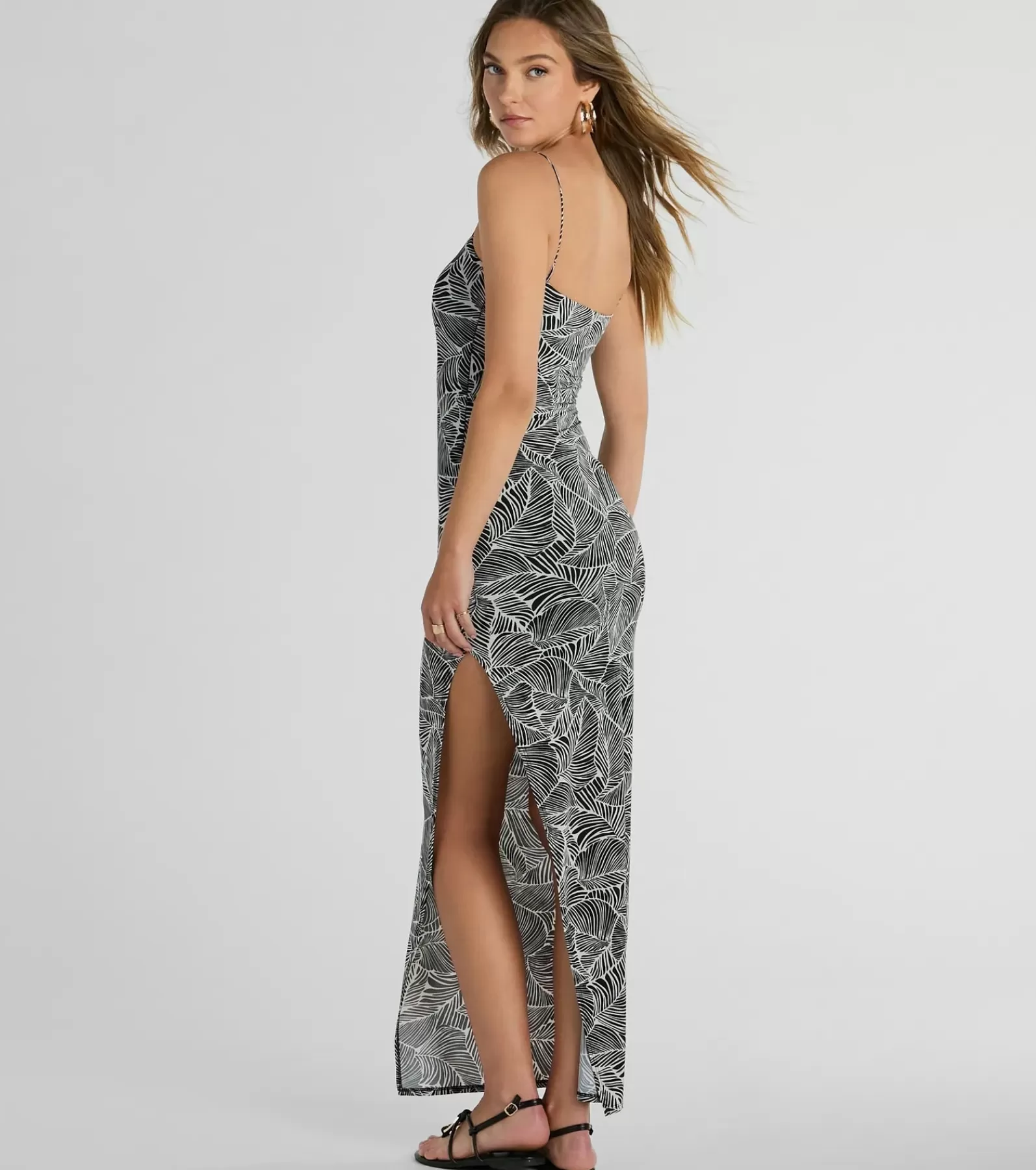Windsor Beach Wedding Guest Dresses | Maxi Dresses*Miami Nights Sleeveless Tropical Slit Maxi Dress