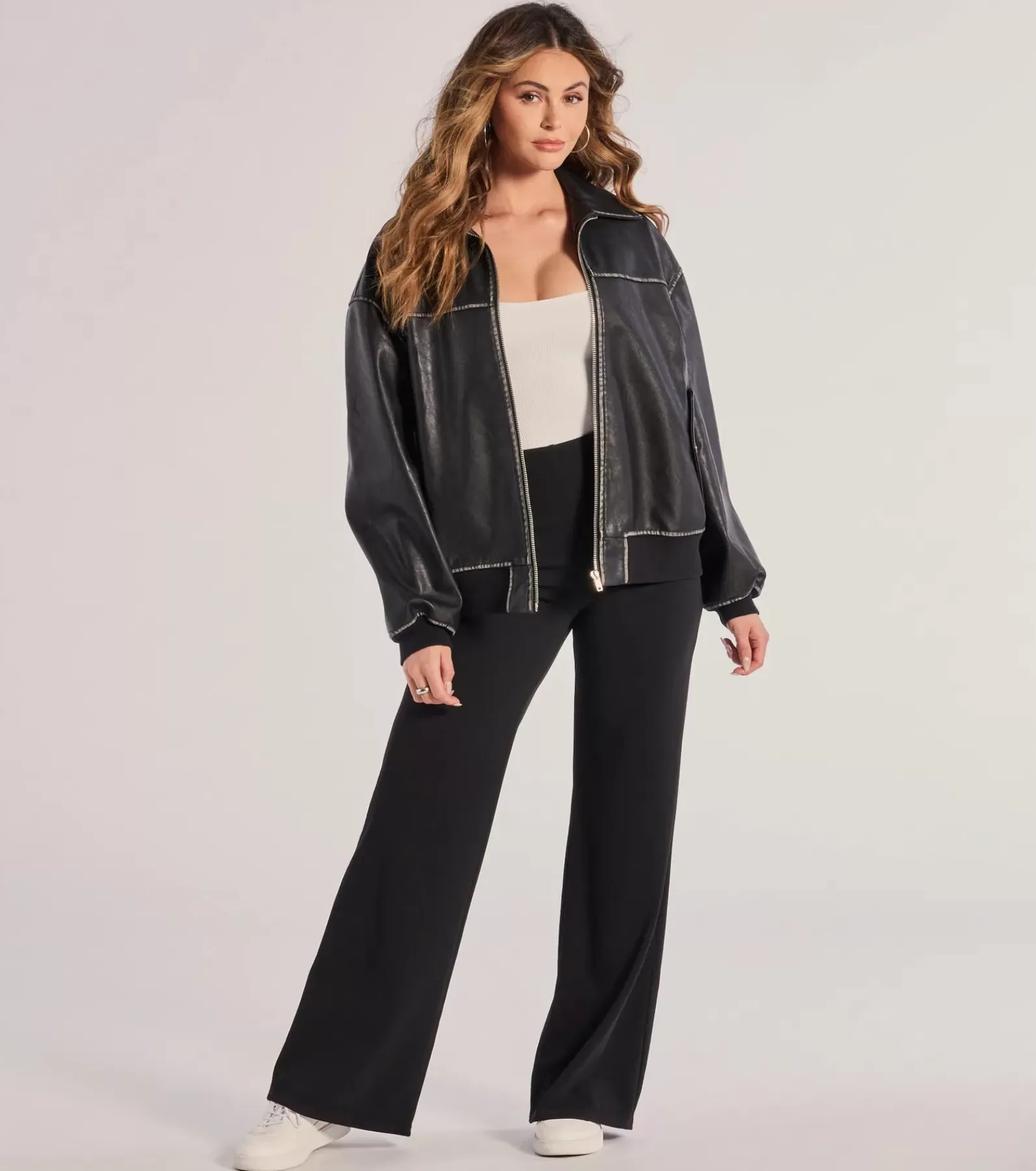 Windsor Black Pants | Flare Pants*Nine To Five Straight-Leg Crepe Trouser Pants