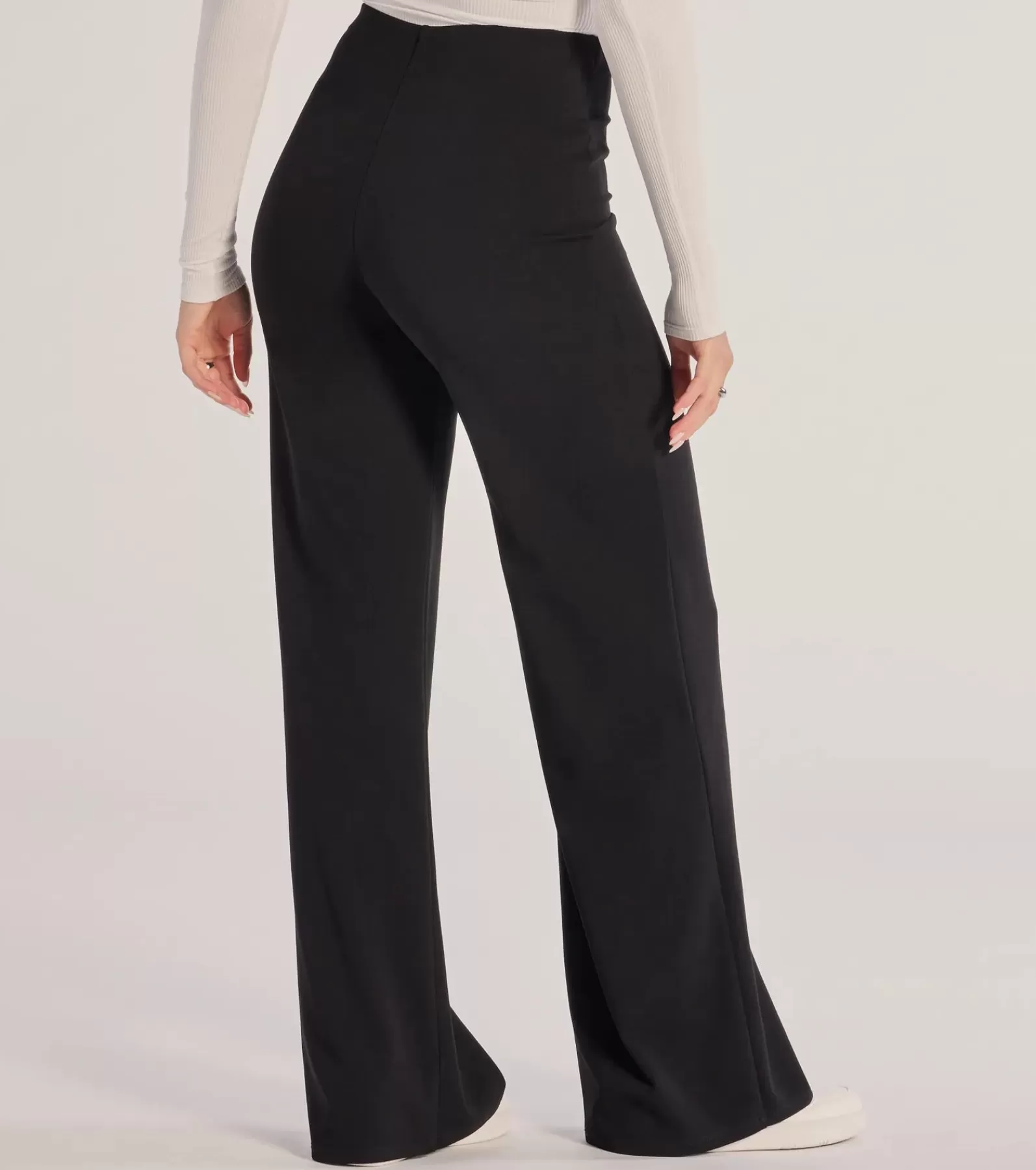 Windsor Black Pants | Flare Pants*Nine To Five Straight-Leg Crepe Trouser Pants