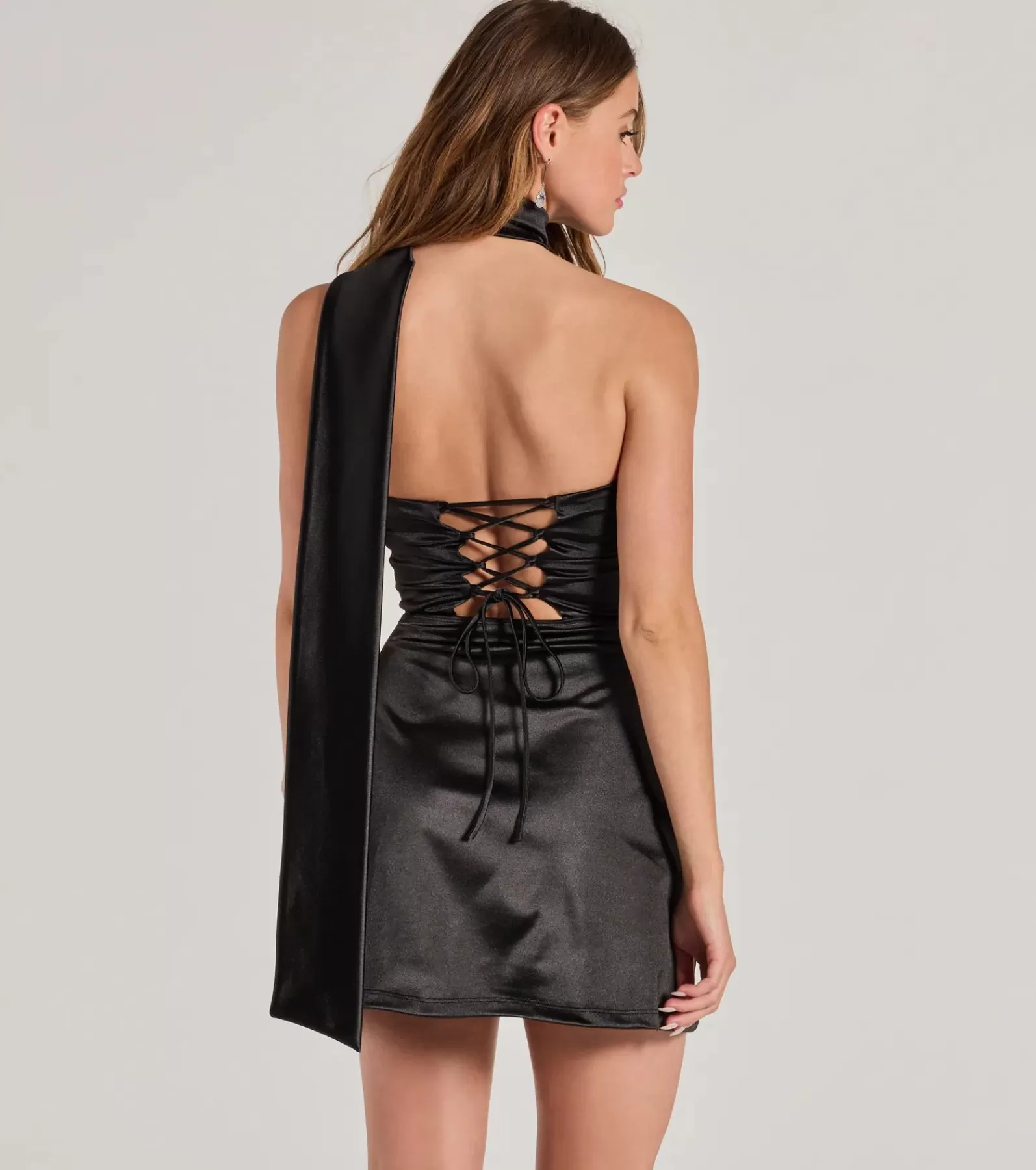 Windsor Satin Nye Dresses | Black Nye Dresses*On The Guest List Strapless Lace-Up Satin Mini Dress