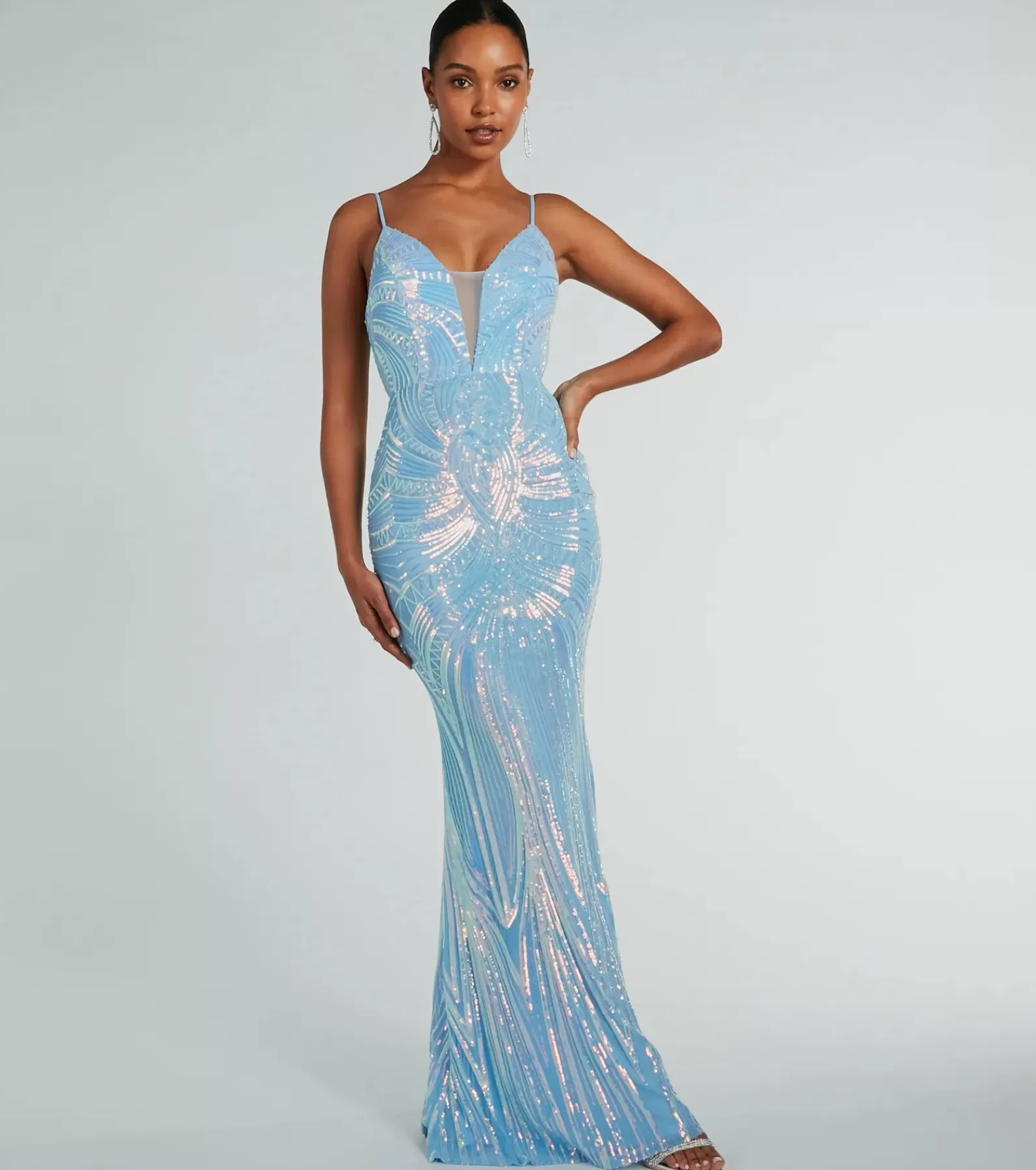 Windsor Sequin Bridesmaid Dresses | Black Bridesmaid Dresses*Pauline Formal Sequin Draped Bead Mermaid Dress