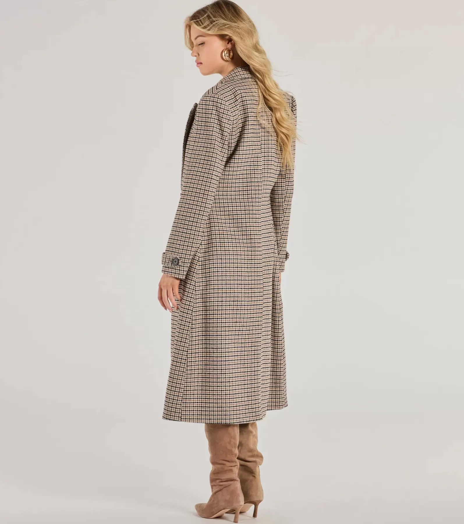 Windsor Coats | All Matching Sets*Plaid Perfection Faux Wool Long Coat