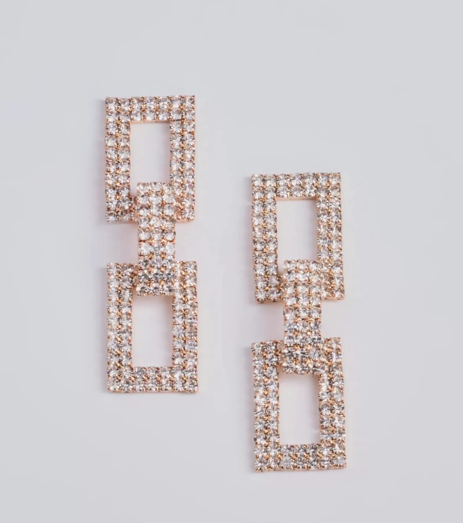 Windsor Earrings | All Accessories*Radiant Glam Rhinestone Chain-Link Duster Earrings
