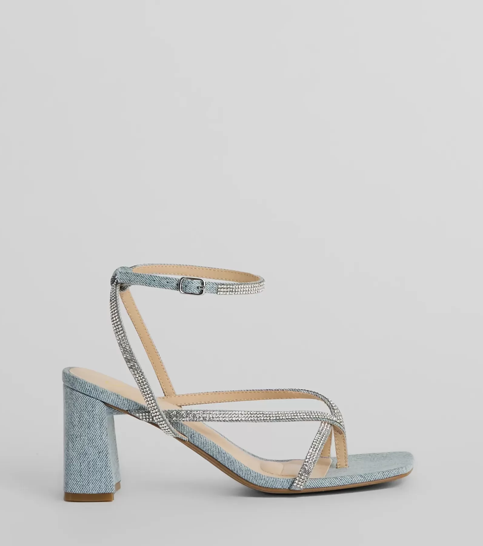 Windsor Sandals | Heels*Radiant Rhinestone Strappy Block Heels