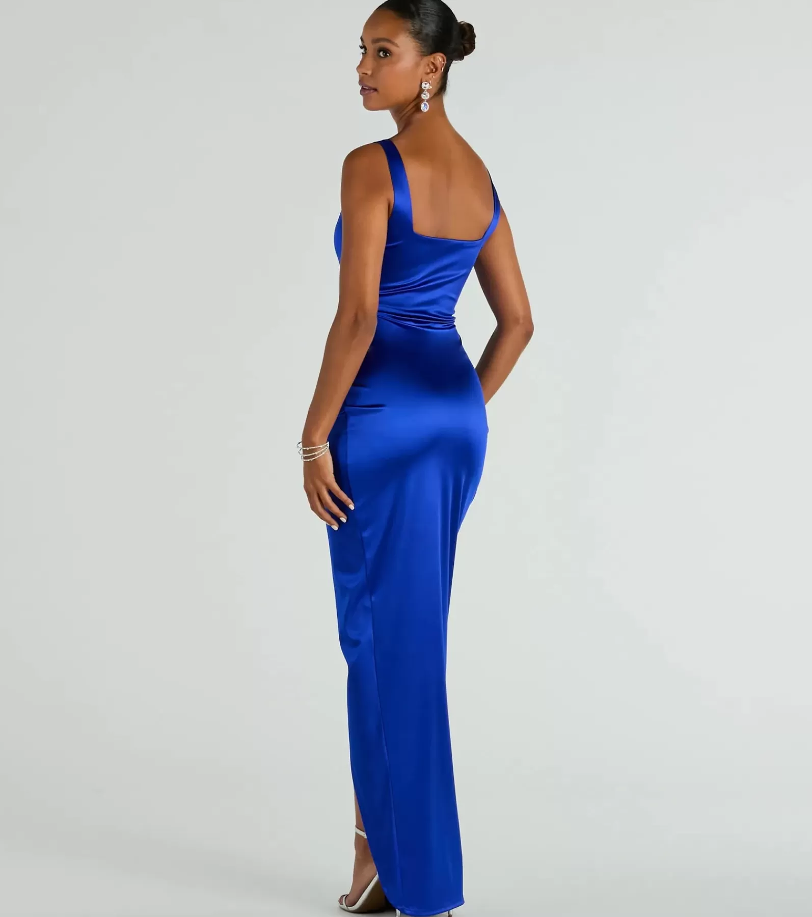 Windsor Satin Bridesmaid Dresses | Green Bridesmaid Dresses*Rebecca Satin Slim-Fit Formal Dress