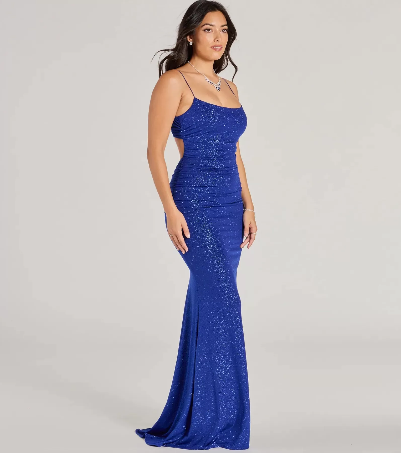 Windsor Wedding Outfits | Purple Bridesmaid Dresses*Rowan Formal Glitter Ruched Mermaid Dress
