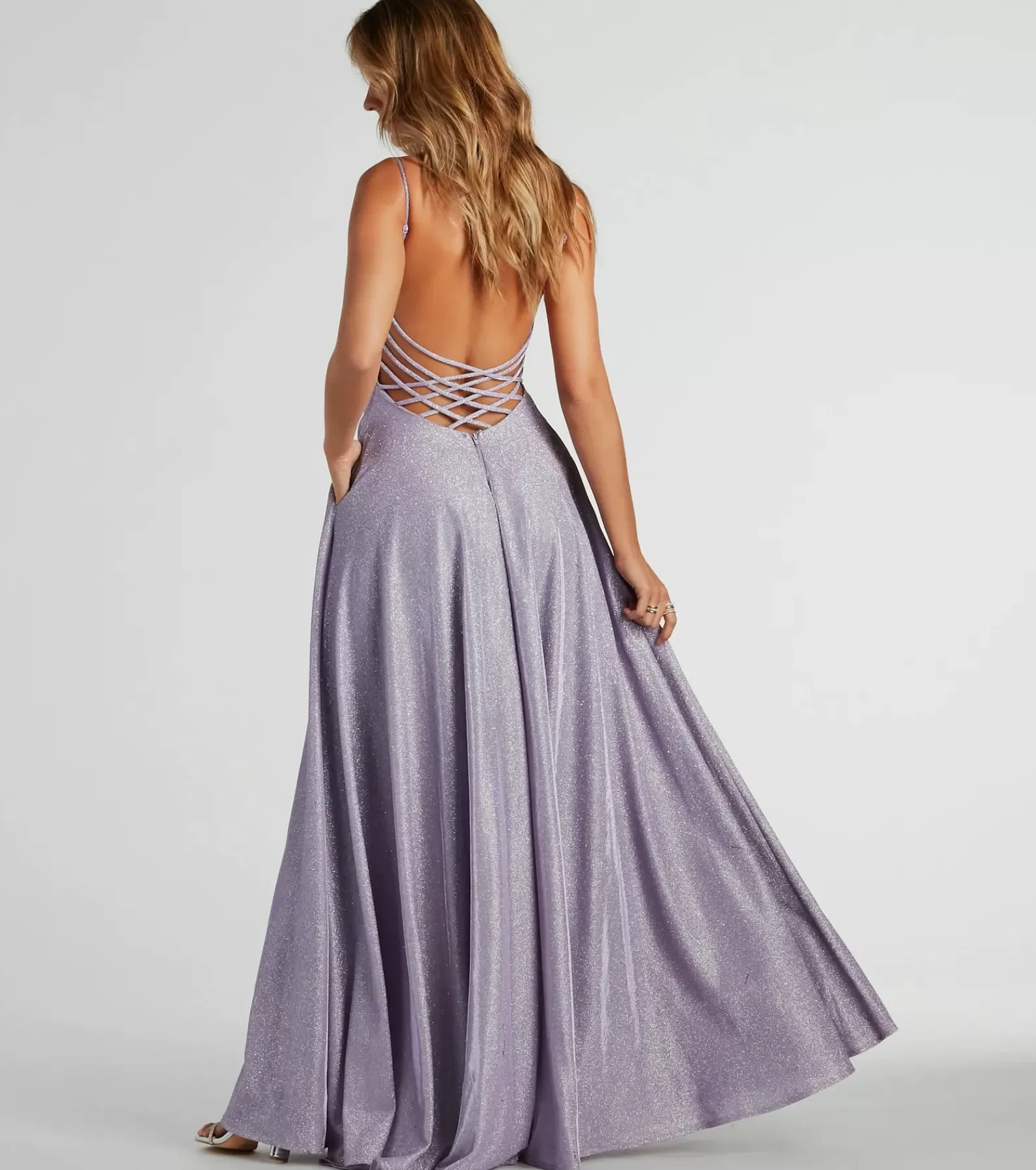 Windsor Purple Bridesmaid Dresses | Blue Bridesmaid Dresses*Sally Lattice Back A-Line Ball Gown